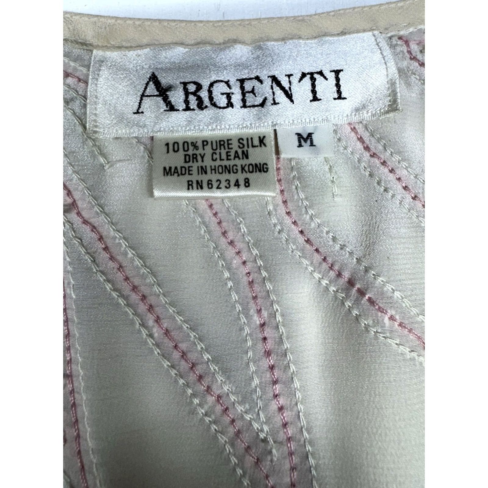 Vintage VINTAGE 80s Beaded Silk Floral Pajama Lounge Suit Argenti Ivory Women's M Silk Boho Cream Sequin Floral 1980s Womens Size M / US 6-8 / IT 42-44 - 3 Thumbnail