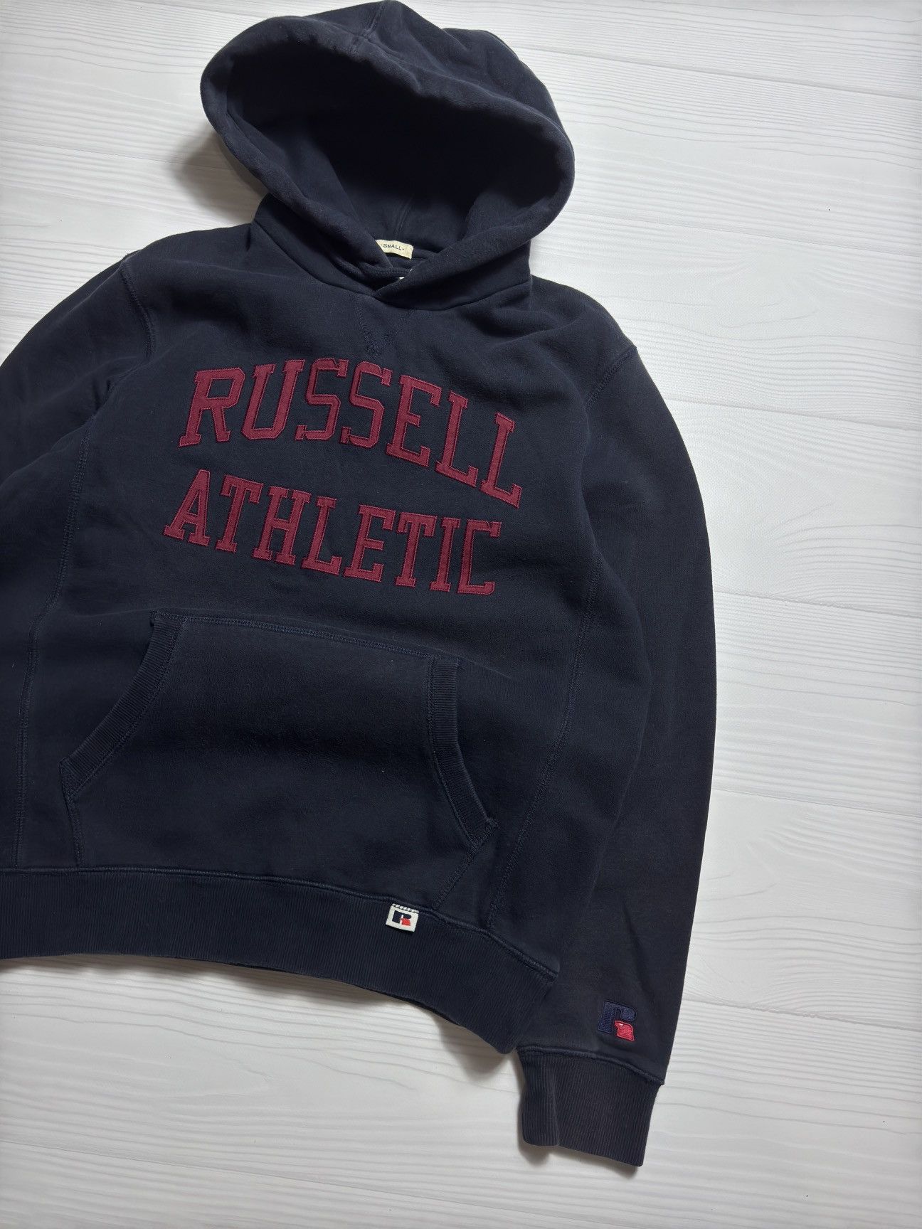 Russell Athletic × Vintage 90s Russell Athletic Big Logo Pullover Distressed Hoodies Size US XL / EU 56 / 4 - 2 Thumbnail