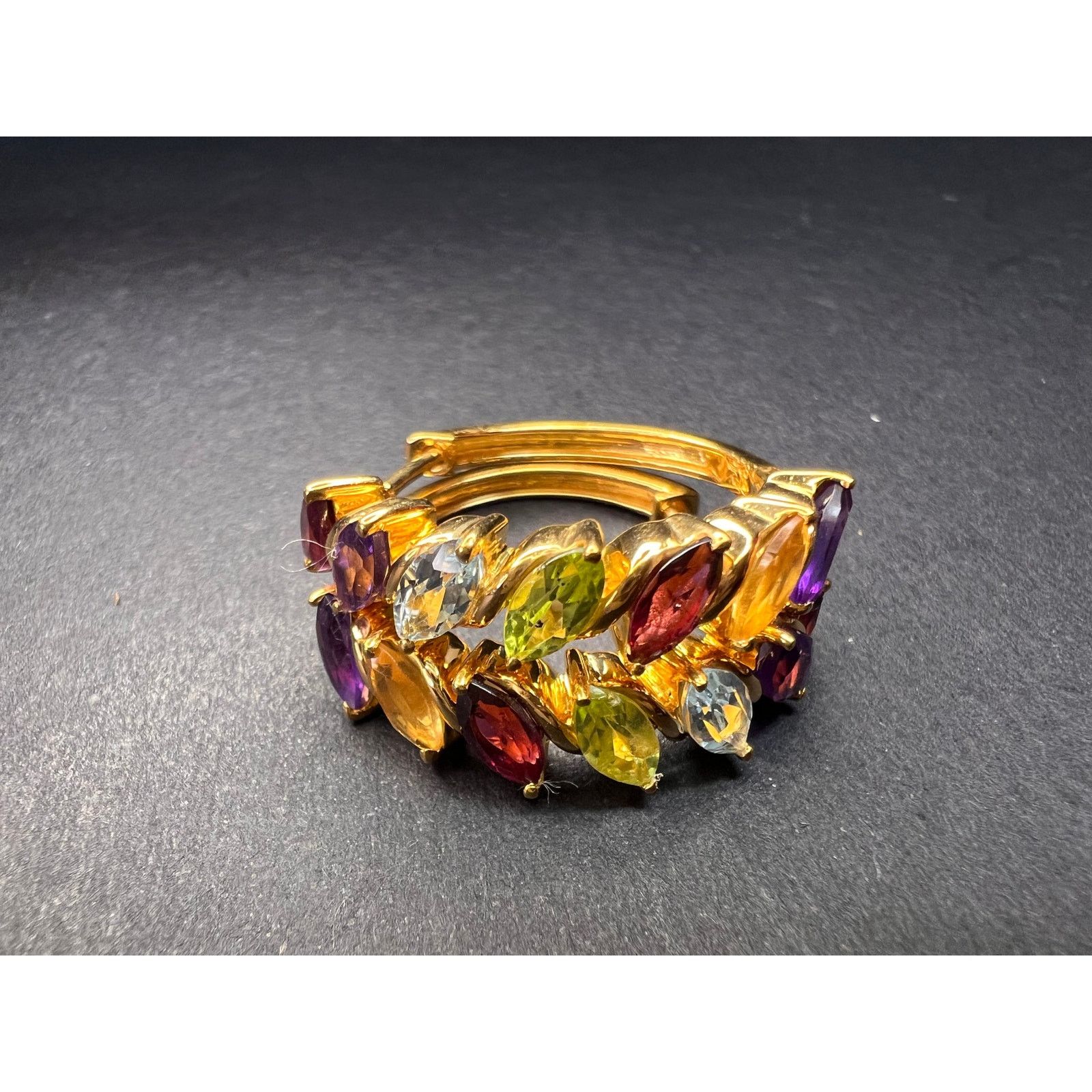 Other NEW multi gemstone hoop earrings in vermeil over 925 silver Size ONE SIZE - 9 Thumbnail