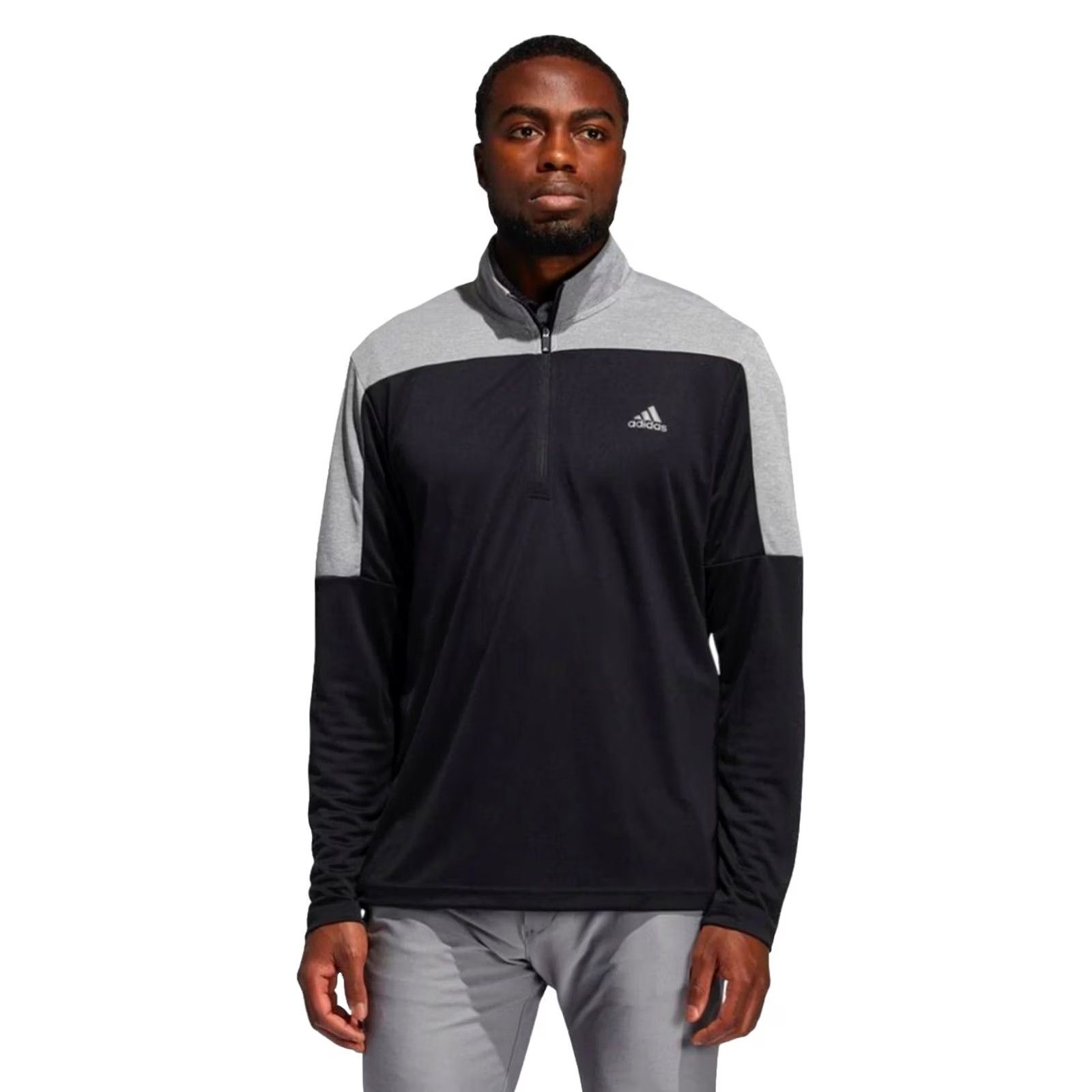 Adidas Adidas Golf Men's 2XL Lightweight UPF 1/4 Zip Long Sleeve Pullover Black Gray Shirt Size US XXL / EU 58 / 5 - 2 Thumbnail