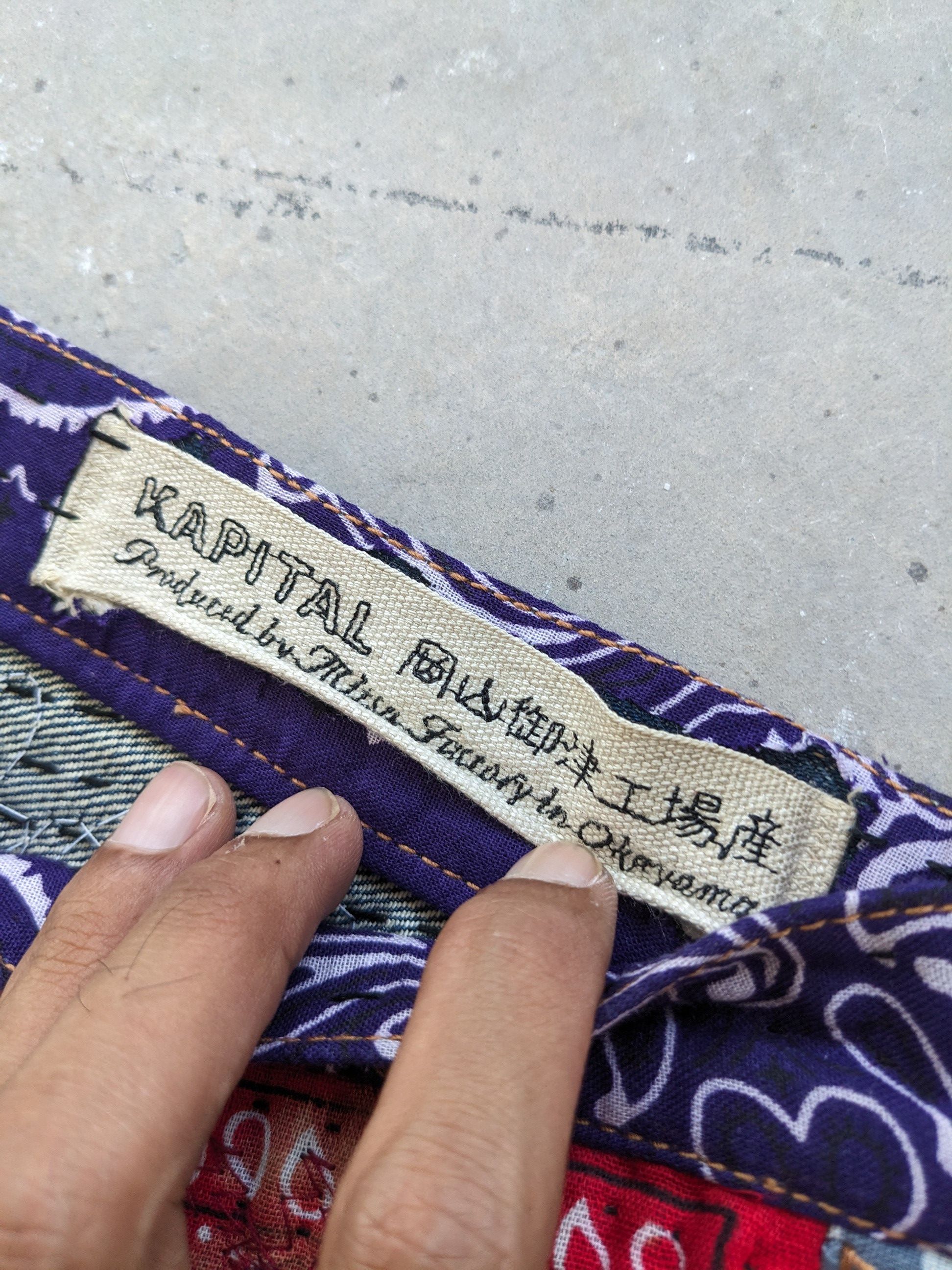 Art Comes First × Japanese Brand × Kapital 1/1 World Kapital Reconstruction Denim Bandana Over Design Size US 35 - 3 Thumbnail