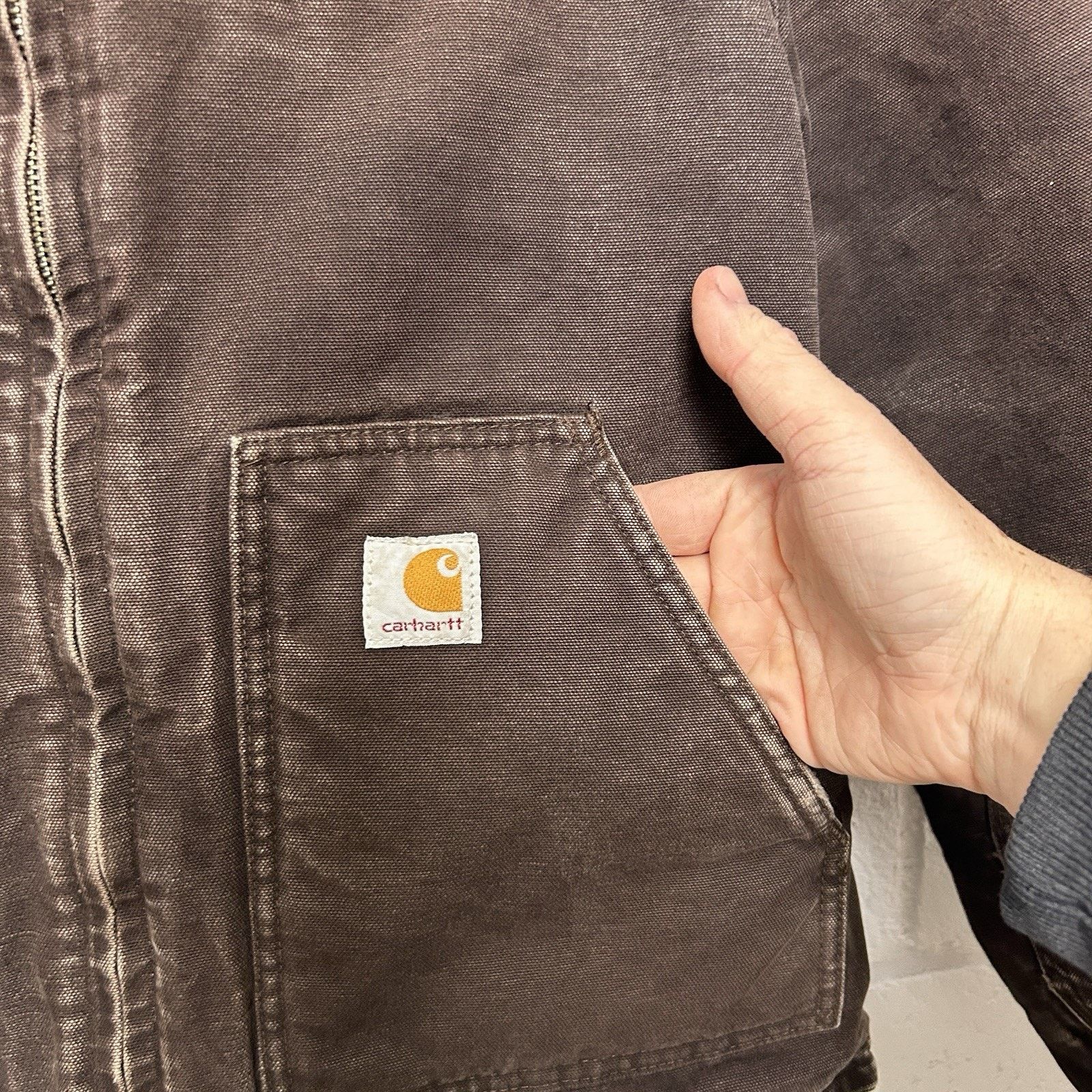 Carhartt Vintage Carhartt Sherpa-Lined Jacket “Dark Brown” WJ022 DKB Size L / US 10 / IT 46 - 7 Thumbnail
