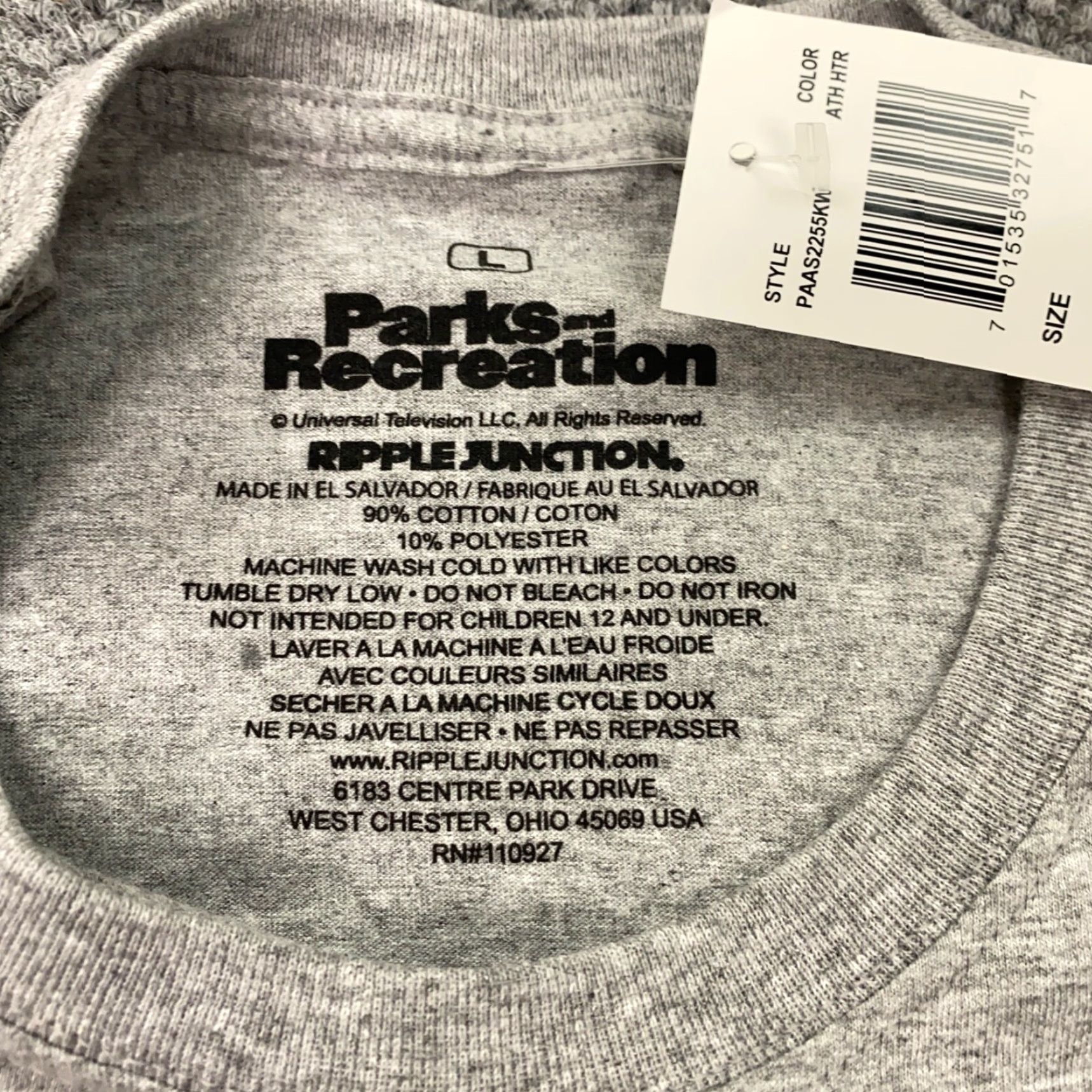 Vintage Parks and Recreation Shirt Mens Large Gray Pawnee Eagleton Tip-Off Classic NWT Size US L / EU 52-54 / 3 - 3 Thumbnail