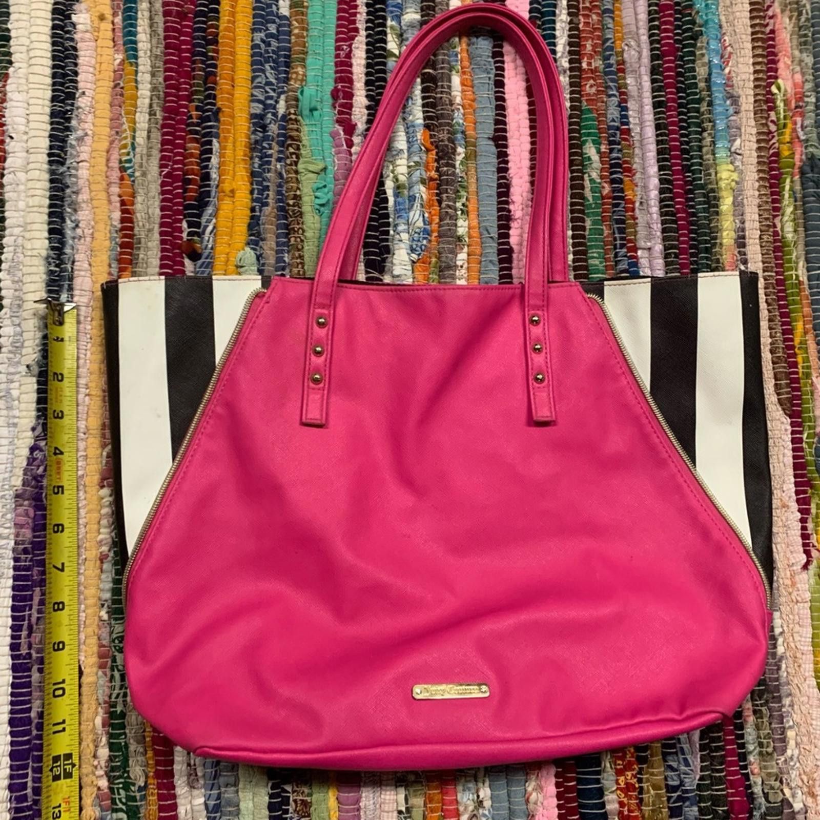 Juicy Couture Jeans Juicy couture Pink and Black Striped Tote Bag Size ONE SIZE - 2 Thumbnail