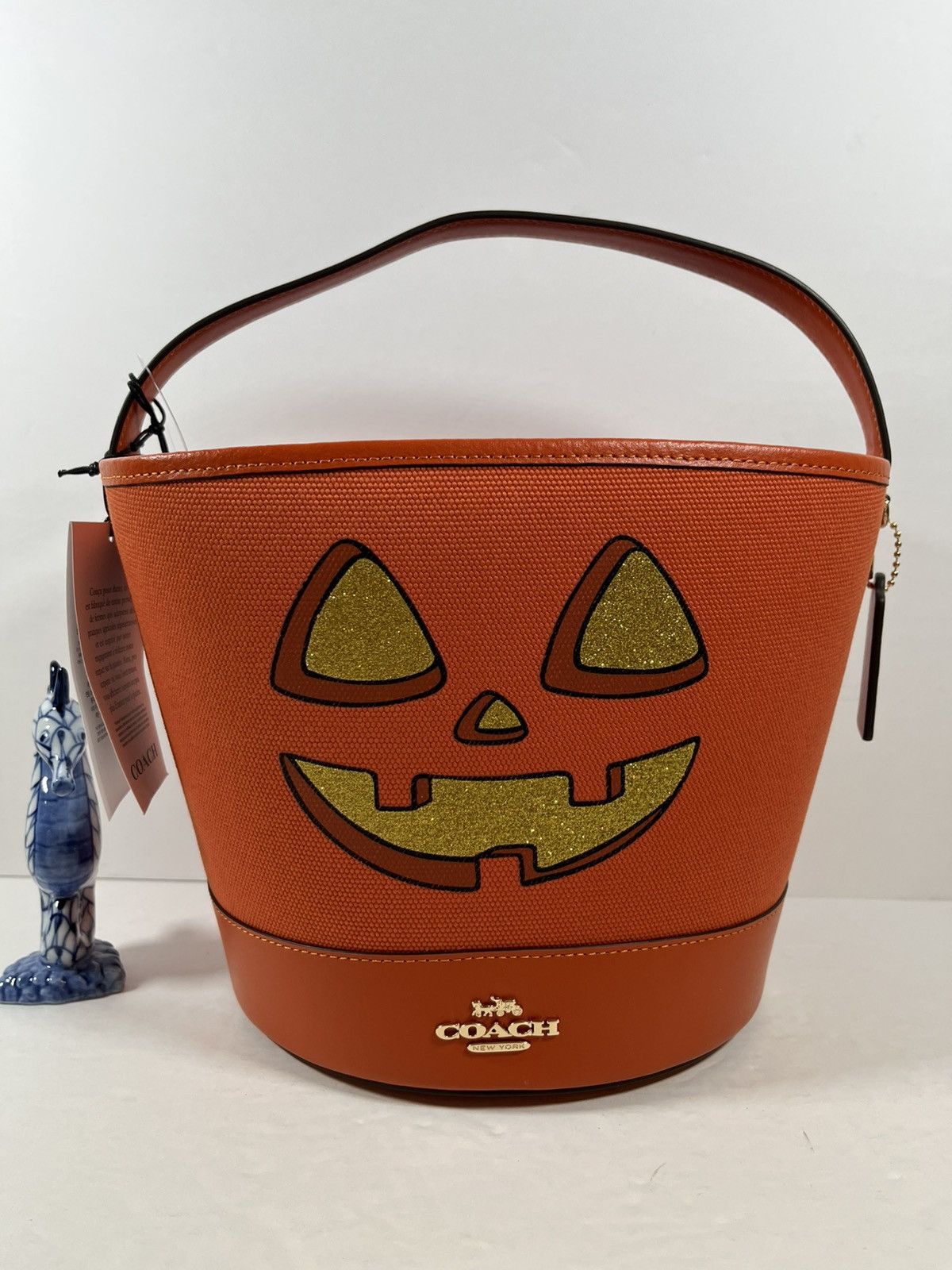 NWT Coach Trick Or Treat Bucket With Halloween Pumpkin