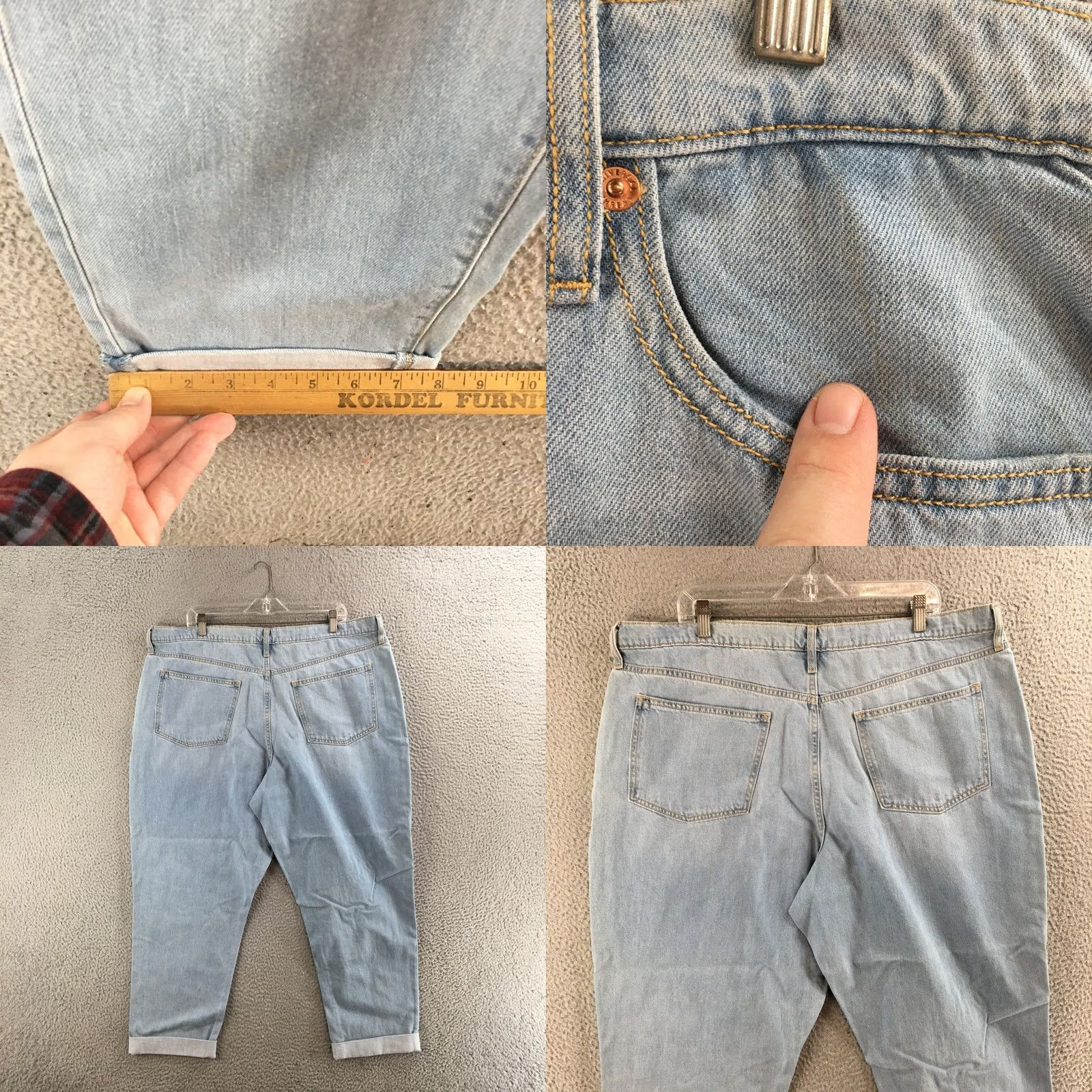 Vintage Universal Thread Jeans Womens 18/34R Boyfriend High Rise Zip Fly Distressed Blue Jeans Womens Regular Medium Blue 5-Pocket Classic Modern Mens Womens Size 40" / US 18 - 9 Thumbnail