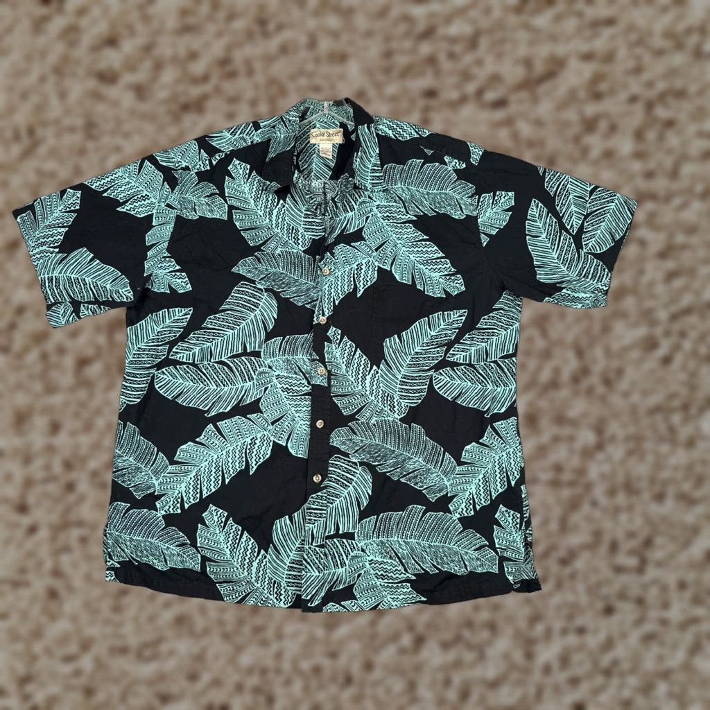 Vintage Cooke Street Shirt Men 2XL XXL Black Palm Leaf Hawaiian Button Up Cotton Casual Shirt Size US XXL / EU 58 / 5 - 1 Thumbnail