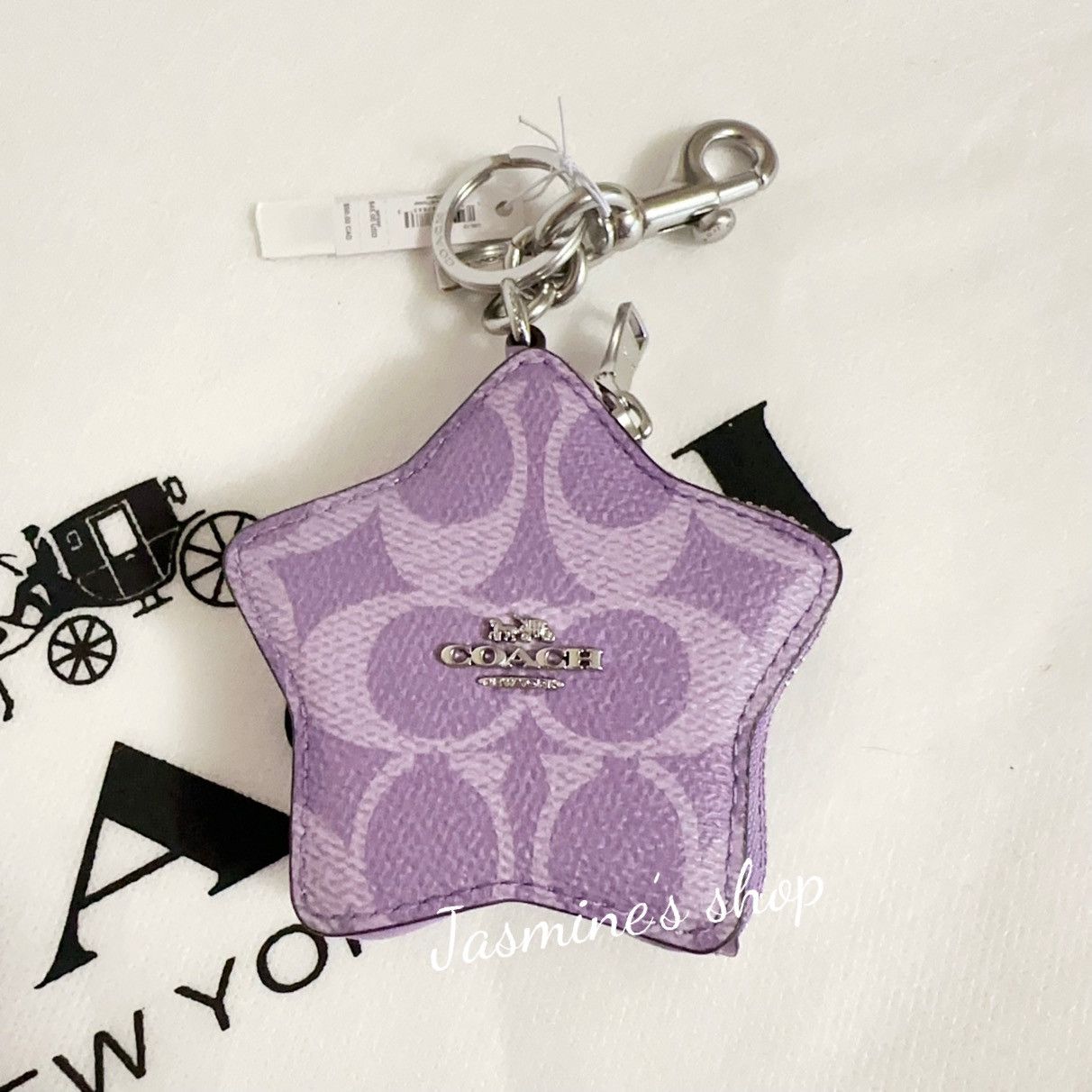 Coach NWT Coach Star Signature Bag Charm CBL12 Silver/Iris Size ONE SIZE - 1 Thumbnail