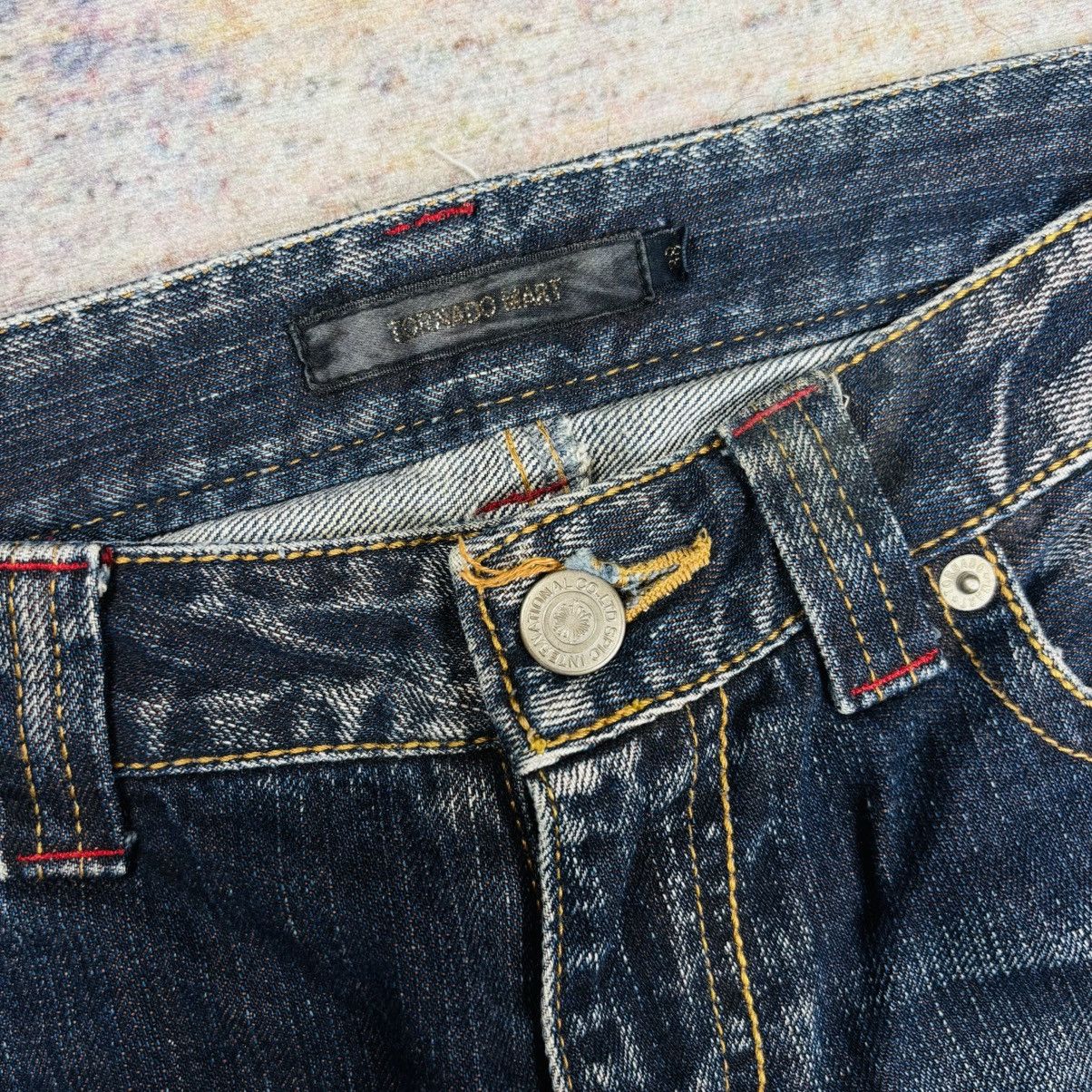 Tornado Mart Archive Tornado Mart - Super Flared Washed Denim Pants Size US 29 - 7 Thumbnail