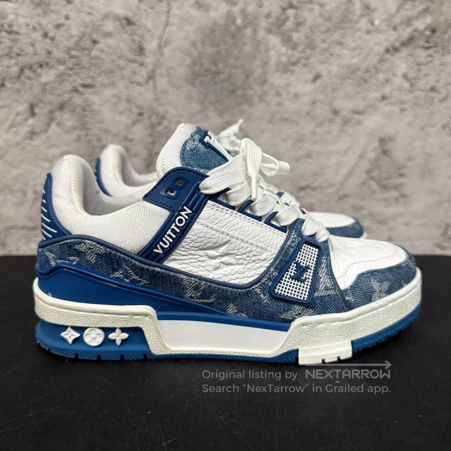 Louis Vuitton Louis Vuitton Monogram Trainer White Blue. Size US 4.5 / IT 34.5 - 1 Thumbnail