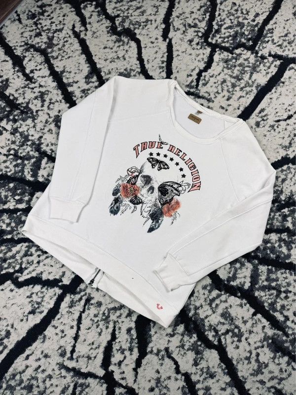 True Religion True Religion crewneck sweatshirt white XL logo Size XL / US 12-14 / IT 48-50 - 2 Thumbnail