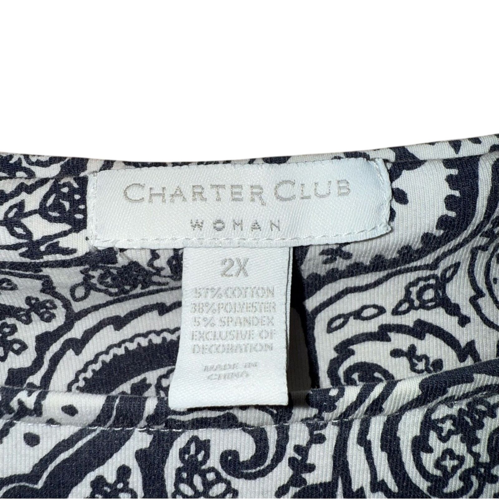 Other Charter Club Elegant Paisley Lace Trim Top Size 2X Size XXL / US 16-18 / IT 52-54 - 3 Thumbnail