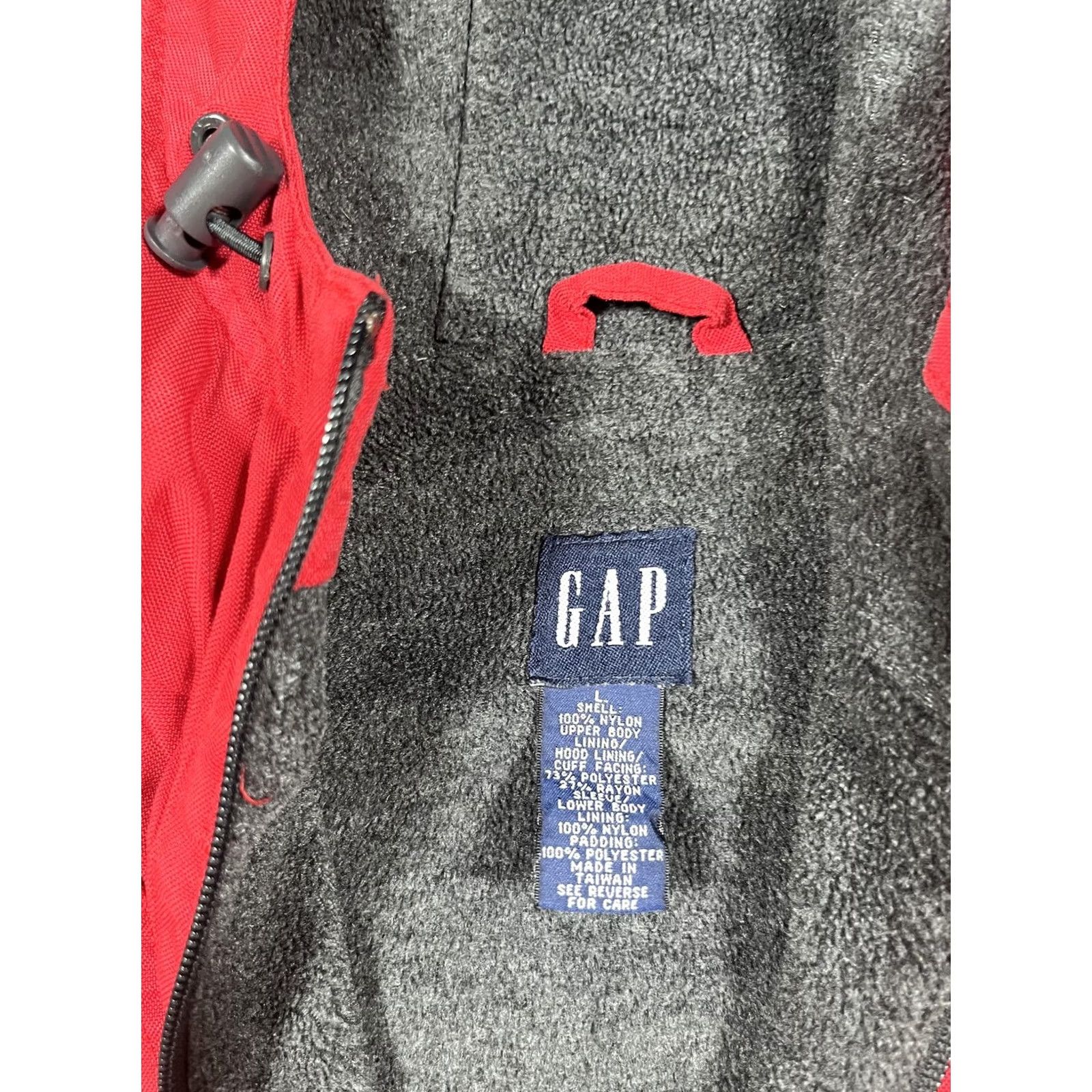 Gap GAP Jacket Mens Large Red Gray Hooded Anorak Pullover Fleece Lined Half Zip Size US L / EU 52-54 / 3 - 4 Thumbnail