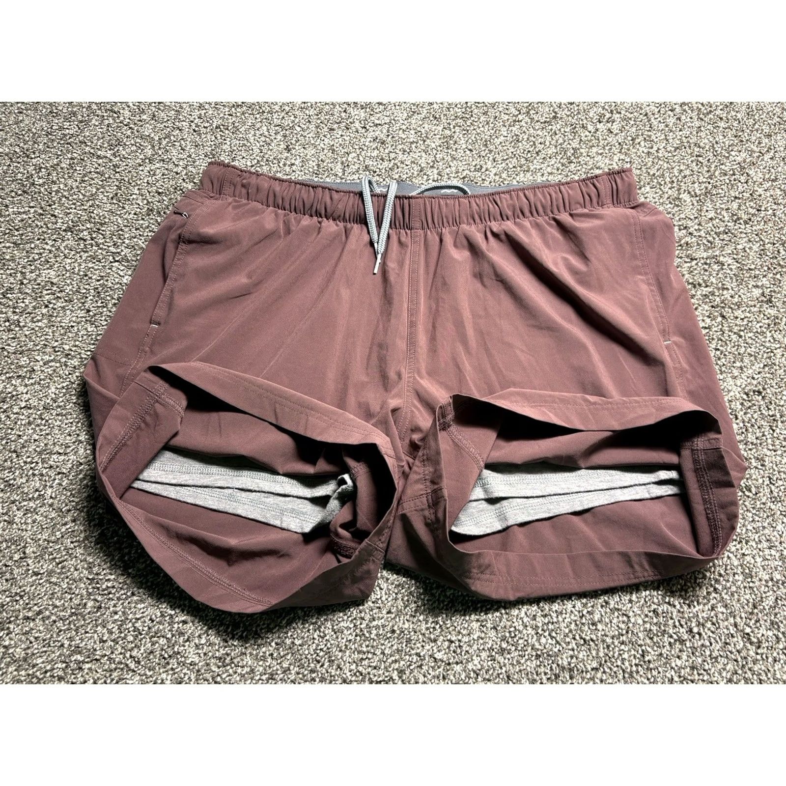 Vintage Free Fly Shorts Lined Mens 2XL Red Athletic Drawstring Running Gym 7" Size US 39 - 2 Thumbnail