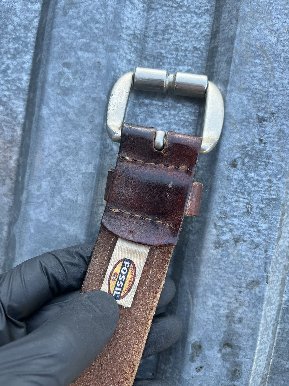 Fossil Fossil brown genuine leather vintage belt Size ONE SIZE - 4 Thumbnail