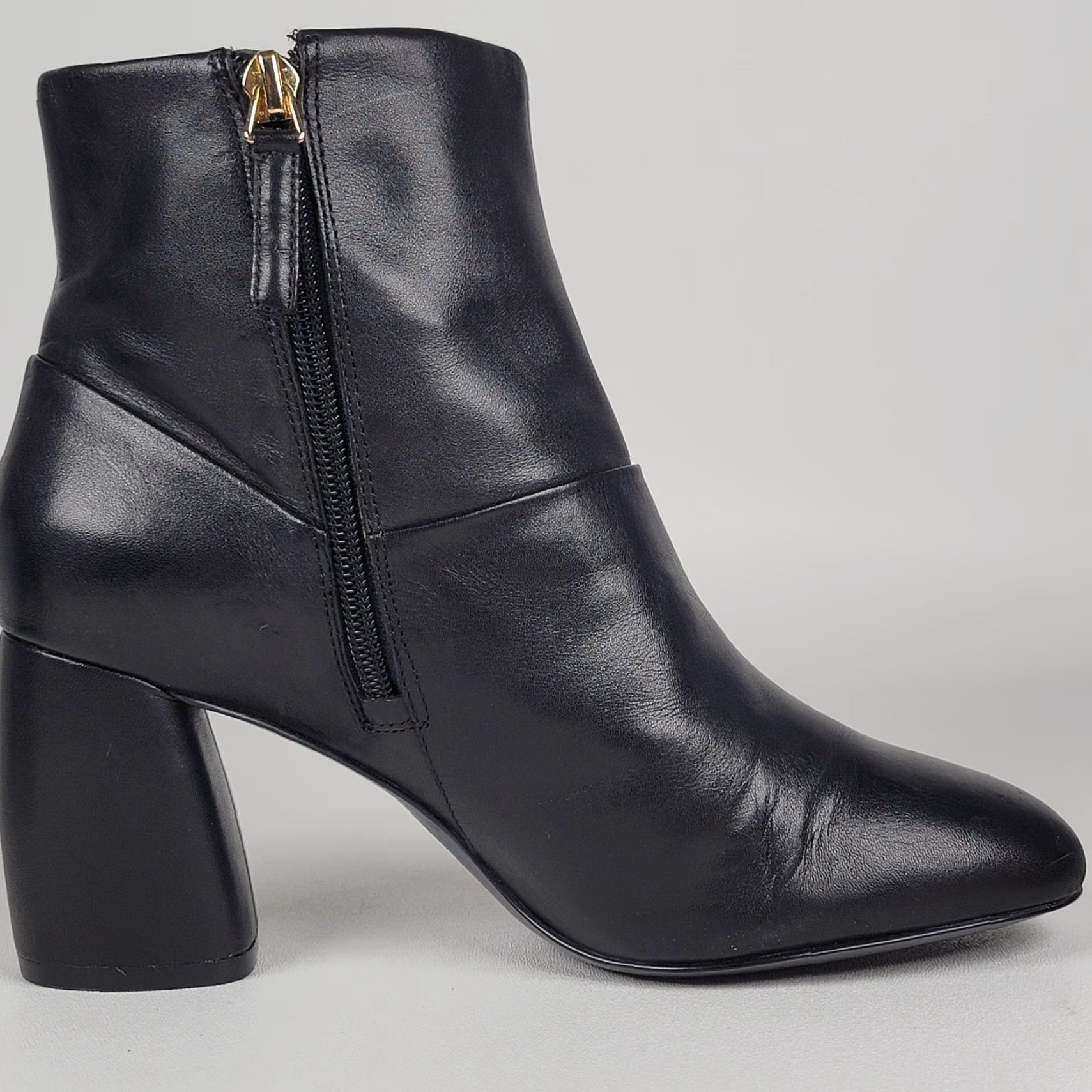 Nine West Nine West Boots Kirtley Block Heel Ankle Black Leather 7.5 M Womens Shoes Size US 6 / IT 36 - 5 Thumbnail