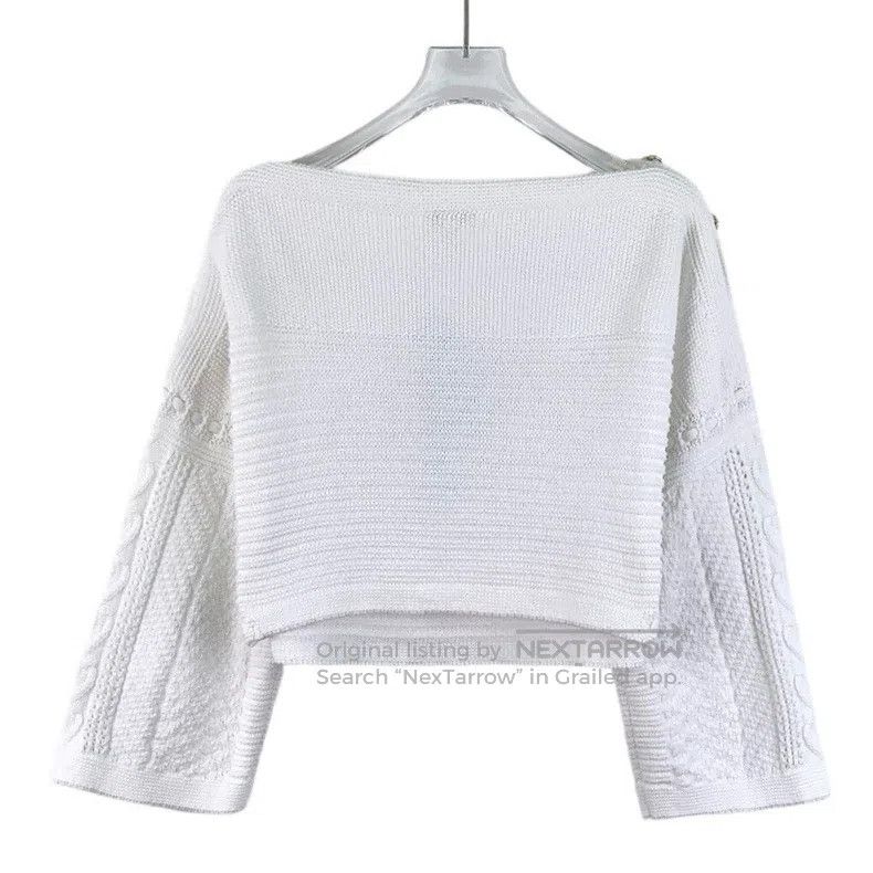 Chanel Chanel White logo embroidered cotton A-line long-sleeved k Size XS / US 0-2 / IT 36-38 - 2 Thumbnail