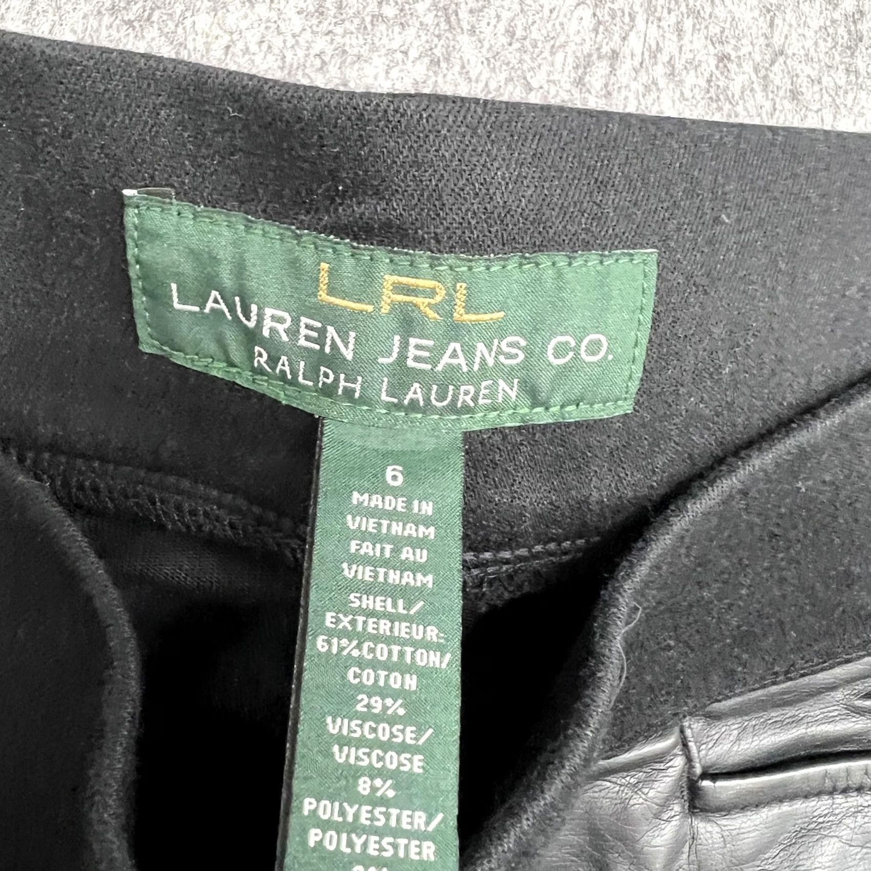 Ralph Lauren Lauren Ralph Lauren Pants Womens 6 Black Faux Leather Front Jegging Leggings Shirt? Size 28" / US 6 / IT 42 - 3 Thumbnail