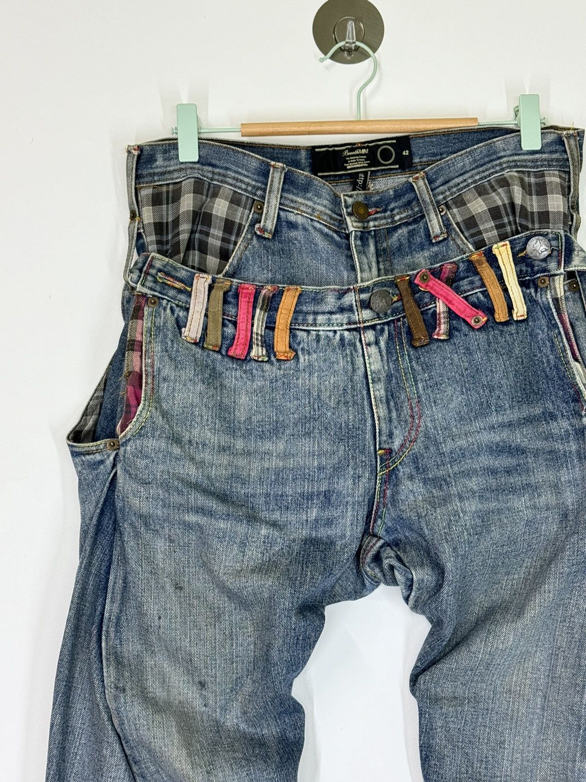 Japanese Brand BREATH MINT DOUBLE WAIST DISTRESSED DENIM PANTS Size US 32 / EU 48 - 8 Thumbnail