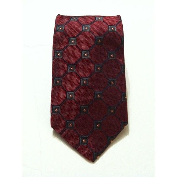 Jos. A. Bank JOS.A.BANK MENS DARK RED 100%SILK TIE WIDTH:3 3/4" Size ONE SIZE - 1 Thumbnail