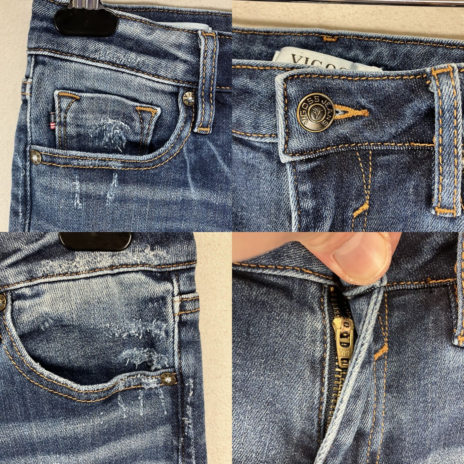 Vintage VIGOSS Jagger Skinny Jeans Distressed Stretch Women’s 28x27 Jeans Size 26" / US 2 / IT 38 - 8 Thumbnail