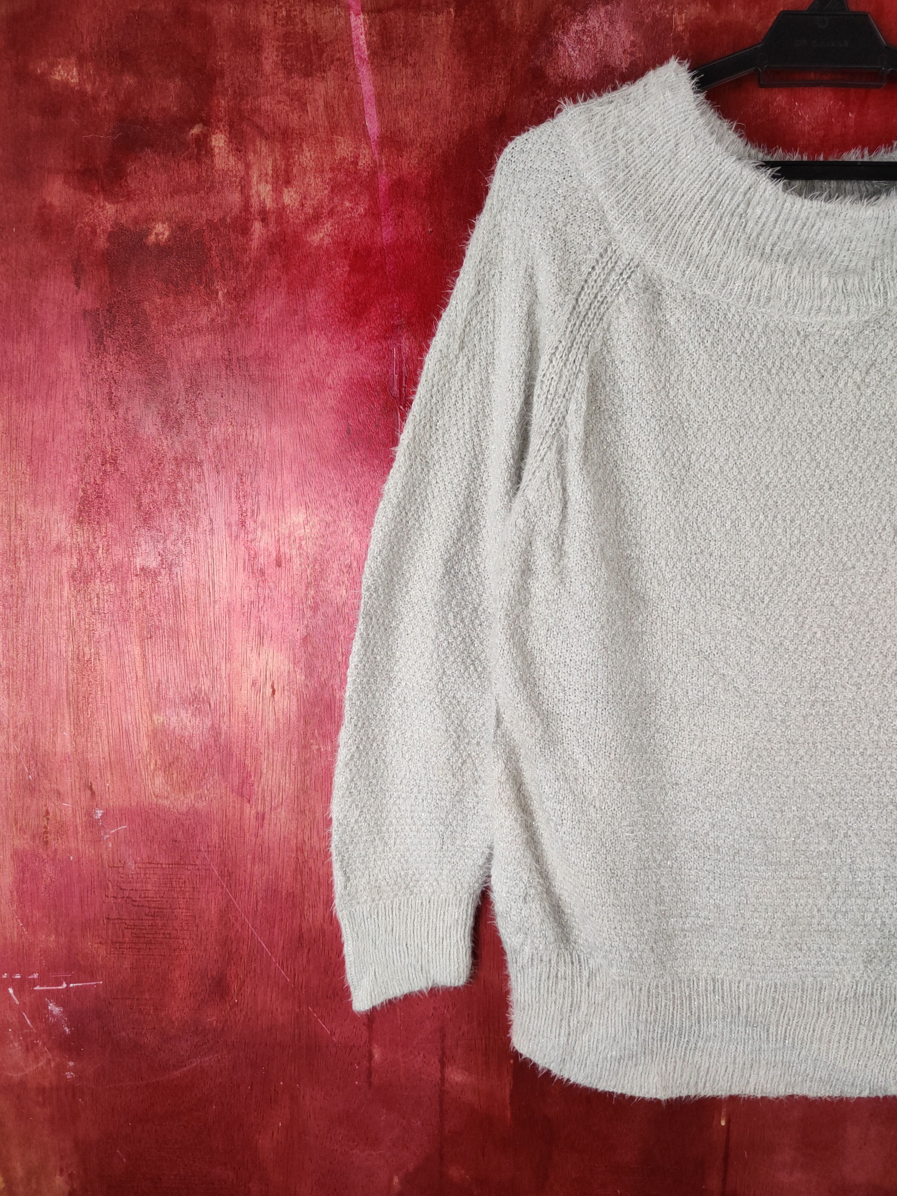 Homespun Knitwear × Japanese Brand × Vintage Japanese Brand Gray Shag Shaggy Fur Mohair Knitwear #S2188 Size M / US 6-8 / IT 42-44 - 3 Thumbnail
