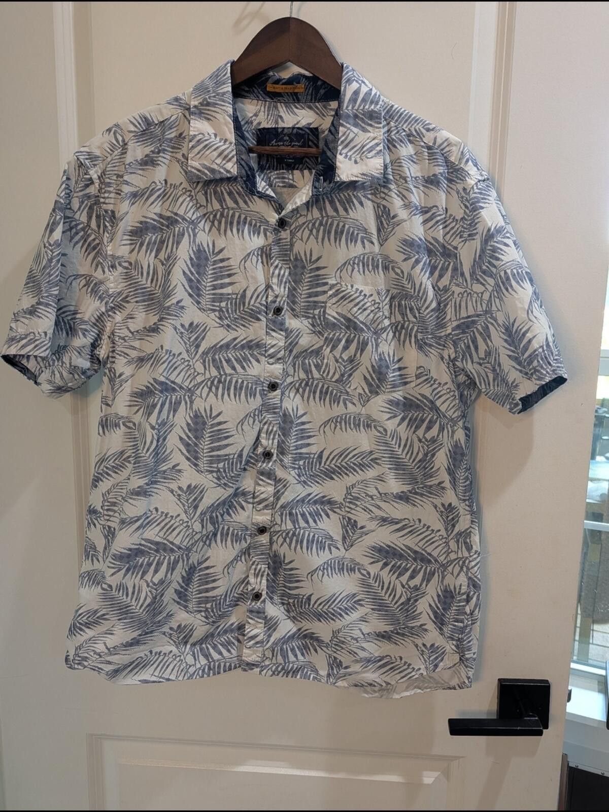 Other Short-Sleeve Palm-Print Button-Down Shirt - Blue/White Size US XL / EU 56 / 4 - 2 Thumbnail