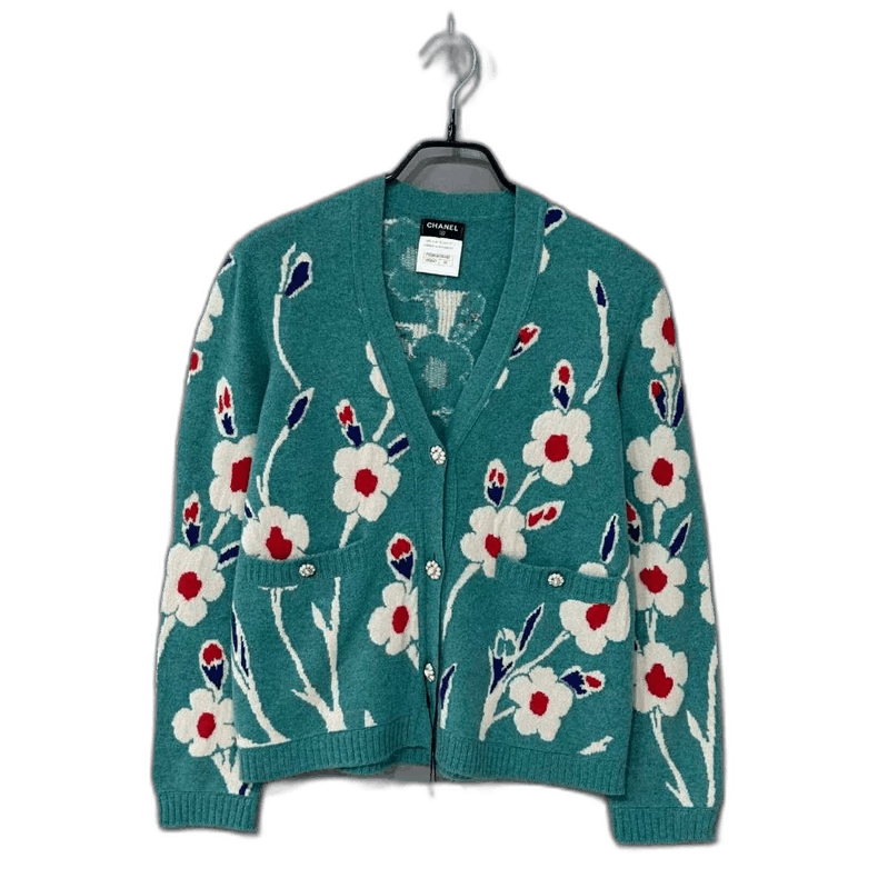 Chanel Dubai Series Floral Cashmere Cardigan Size M / US 6-8 / IT 42-44 - 1 Thumbnail