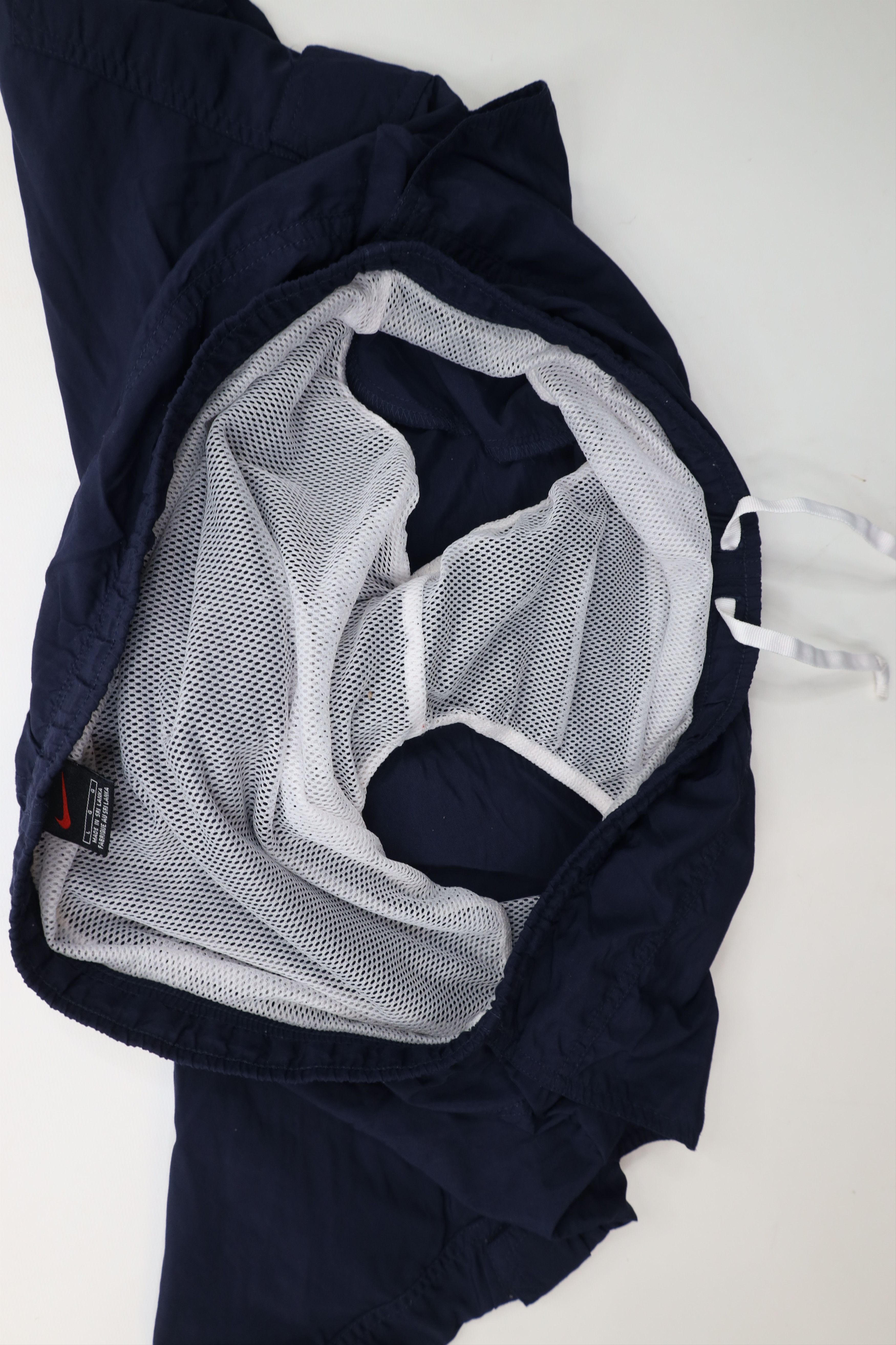 Nike × Vintage Vintage 90s Y2K Nike Mini Swoosh Lined Cargo Shorts Blue Size US 36 / EU 52 - 8 Thumbnail