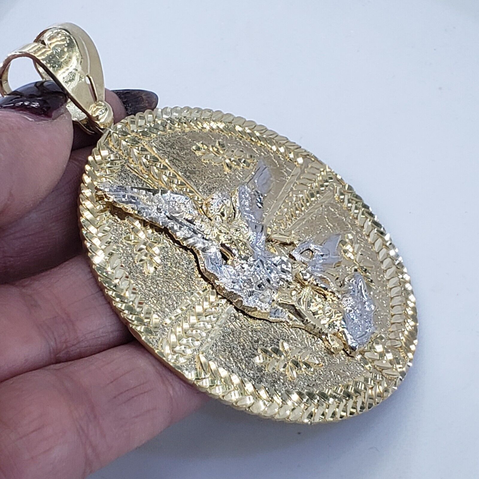 Other Solid 14k Gold saint Michael Pendant Charm Heavy Size ONE SIZE - 5 Thumbnail