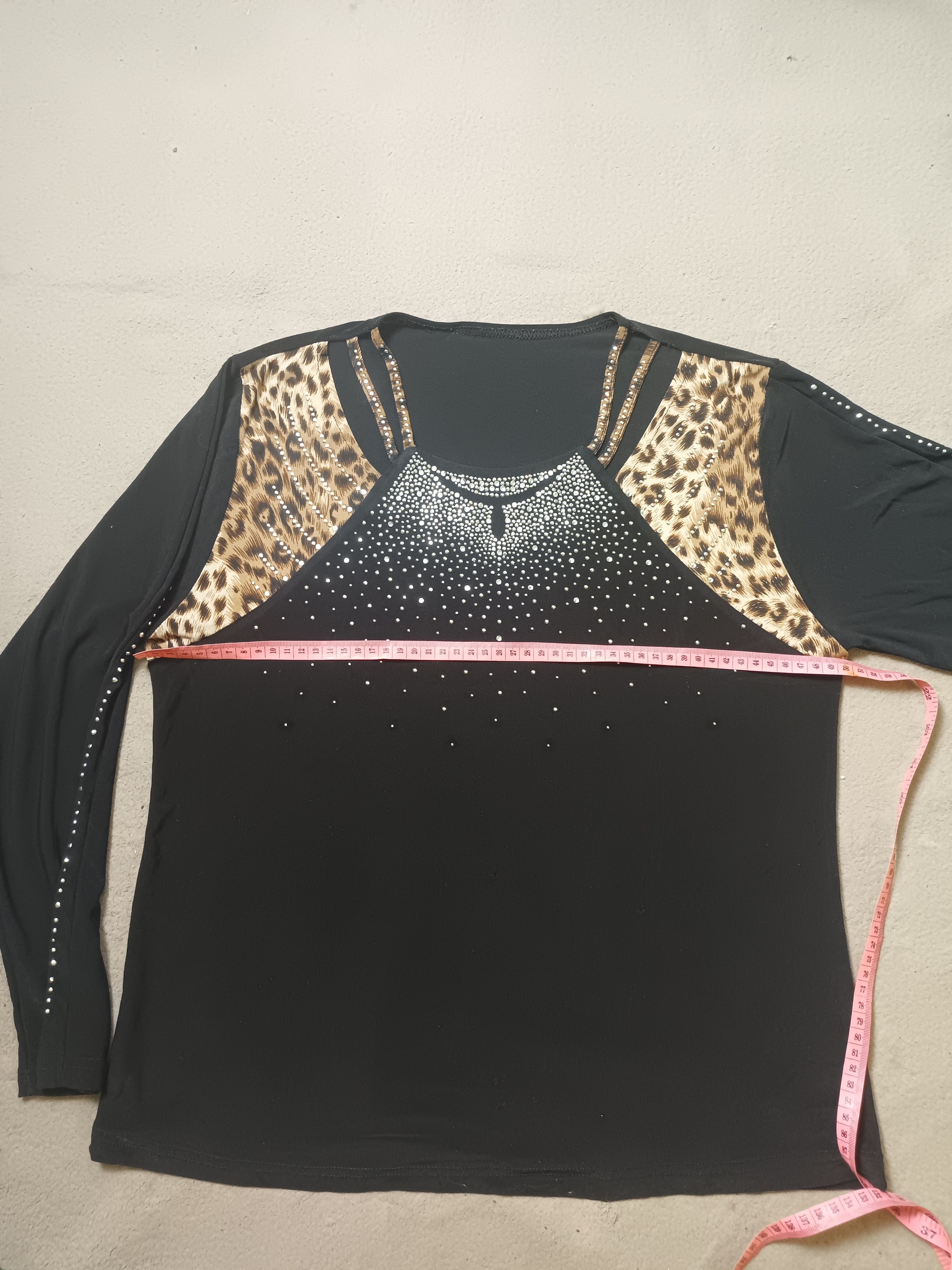 Japanese Brand × Vintage Women's Rhinestone Wave Top leopard print Size XXL / US 16-18 / IT 52-54 - 6 Thumbnail