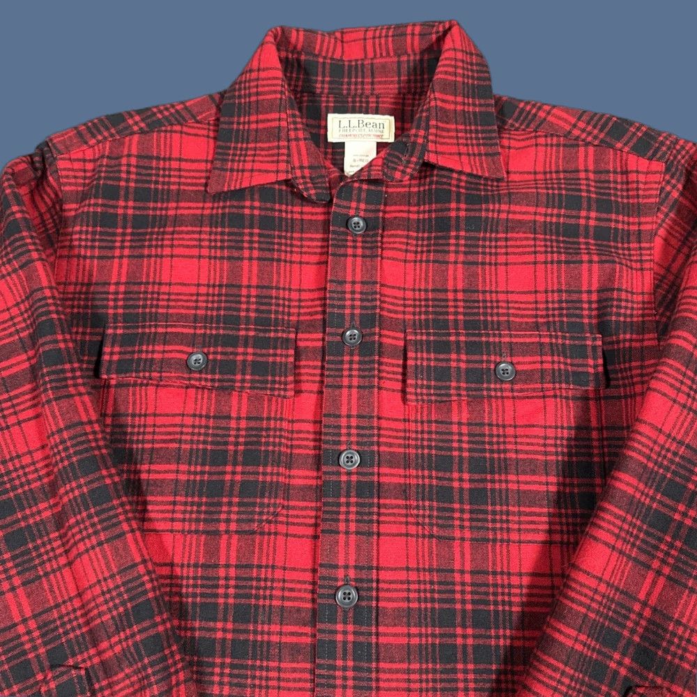 Vintage VINTAGE L.L.Bean Shirt Mens Small Red Black Plaid Chamois Cloth Flannel Button-Front Pockets 2 Chest 100% Cotton USA 277981 Mens Size US S / EU 44-46 / 1 - 1 Thumbnail