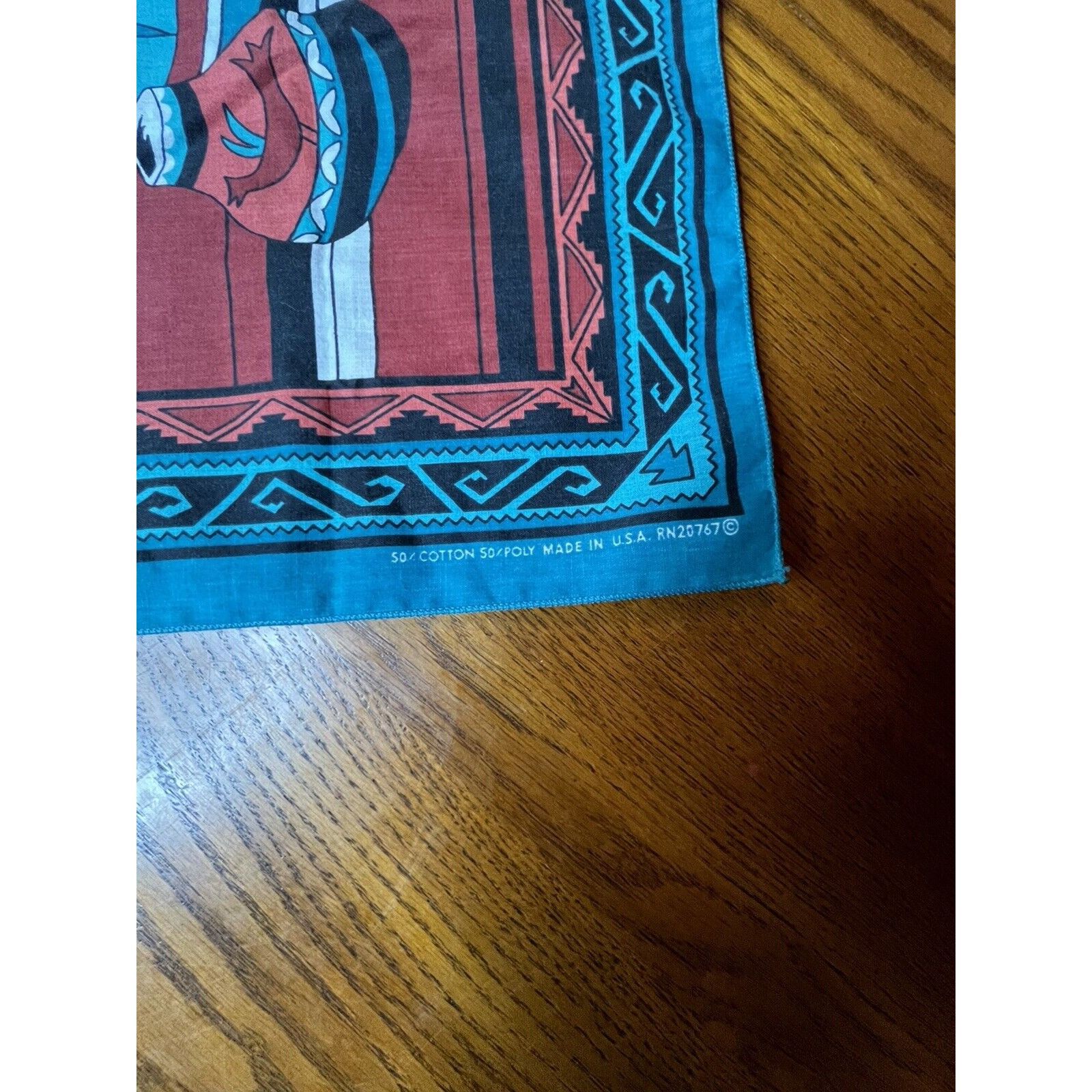 Vintage VTG Native Southwestern Native Pottery Bandana Handkerchief Size ONE SIZE - 3 Thumbnail