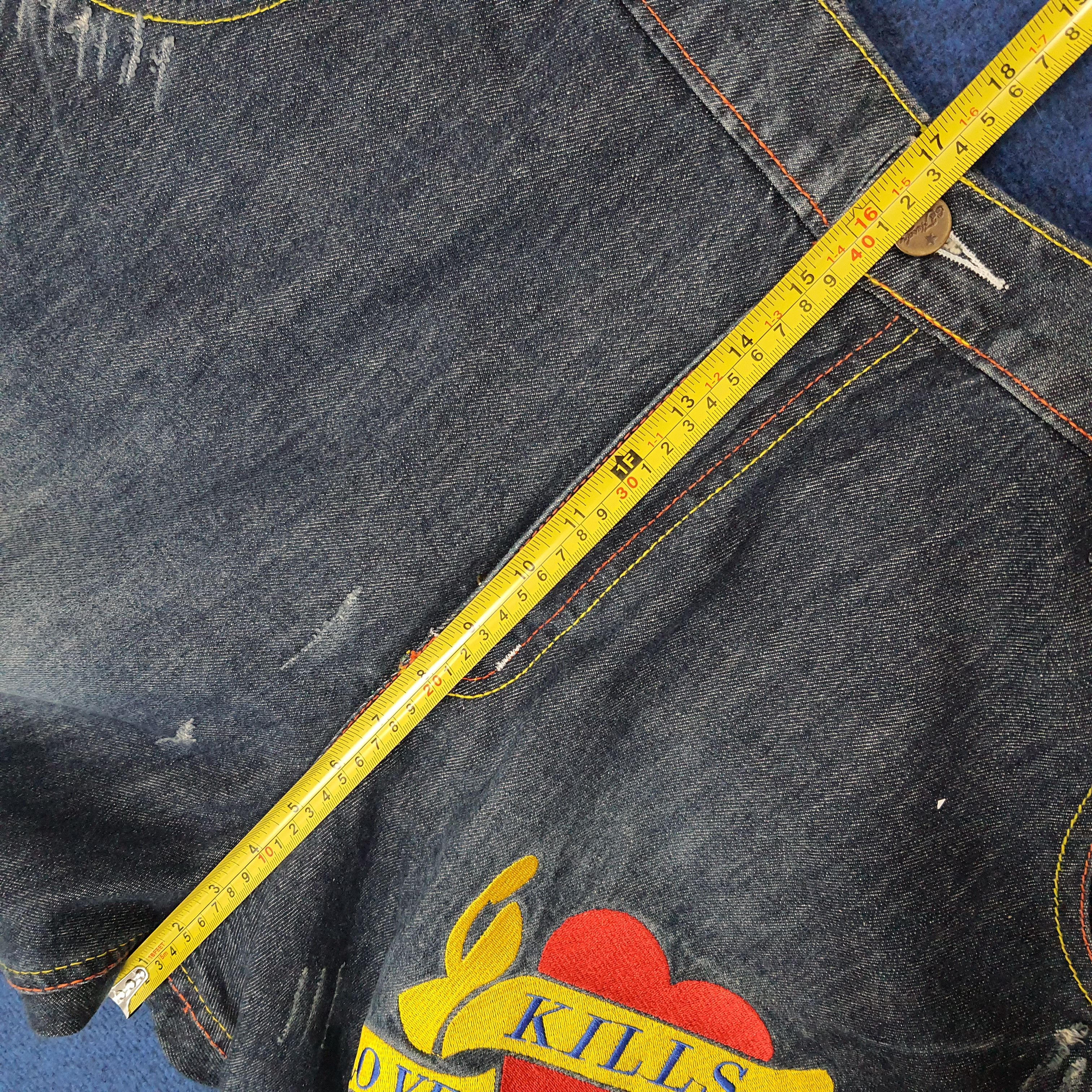 Ed Hardy Vintage Ed Hardy Skull Embroidered Custom Logo Jeans C272N18 Size US 43 - 17 Thumbnail