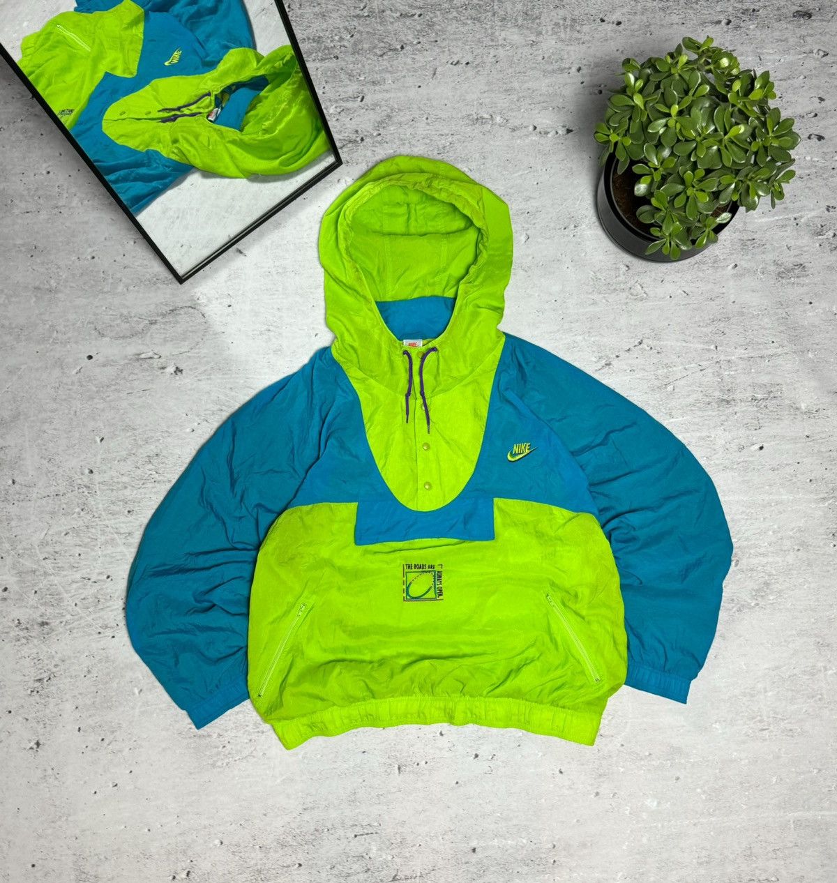 90’s NIKE vintage anorak nylon jacket 90s Nike Vintage Nylon Anorak Jacket Retro Hooded