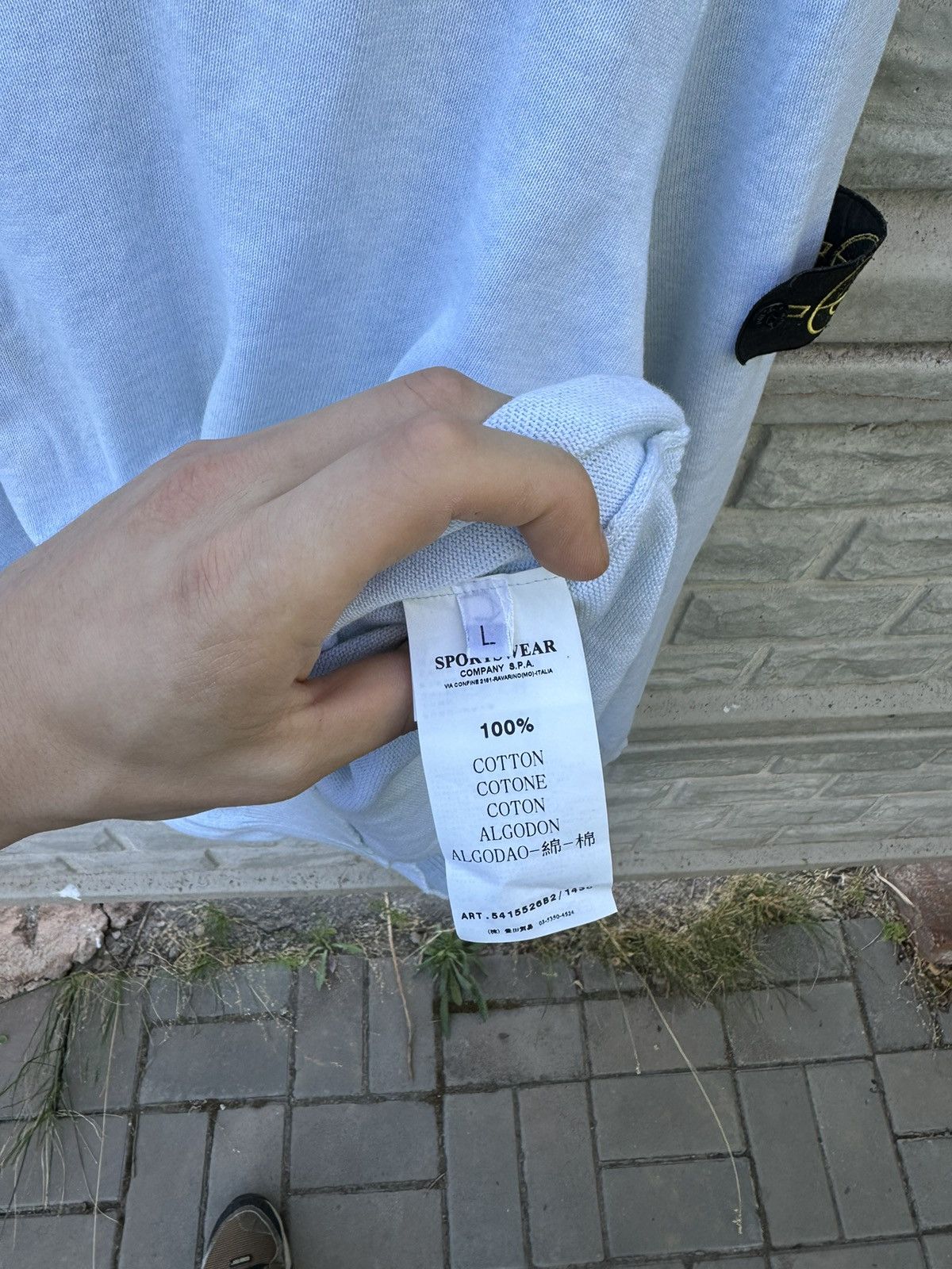 Massimo Osti × Stone Island × Vintage Vintage Stone Island Knitted Baby Blue Sweater 90s Size US L / EU 52-54 / 3 - 5 Thumbnail