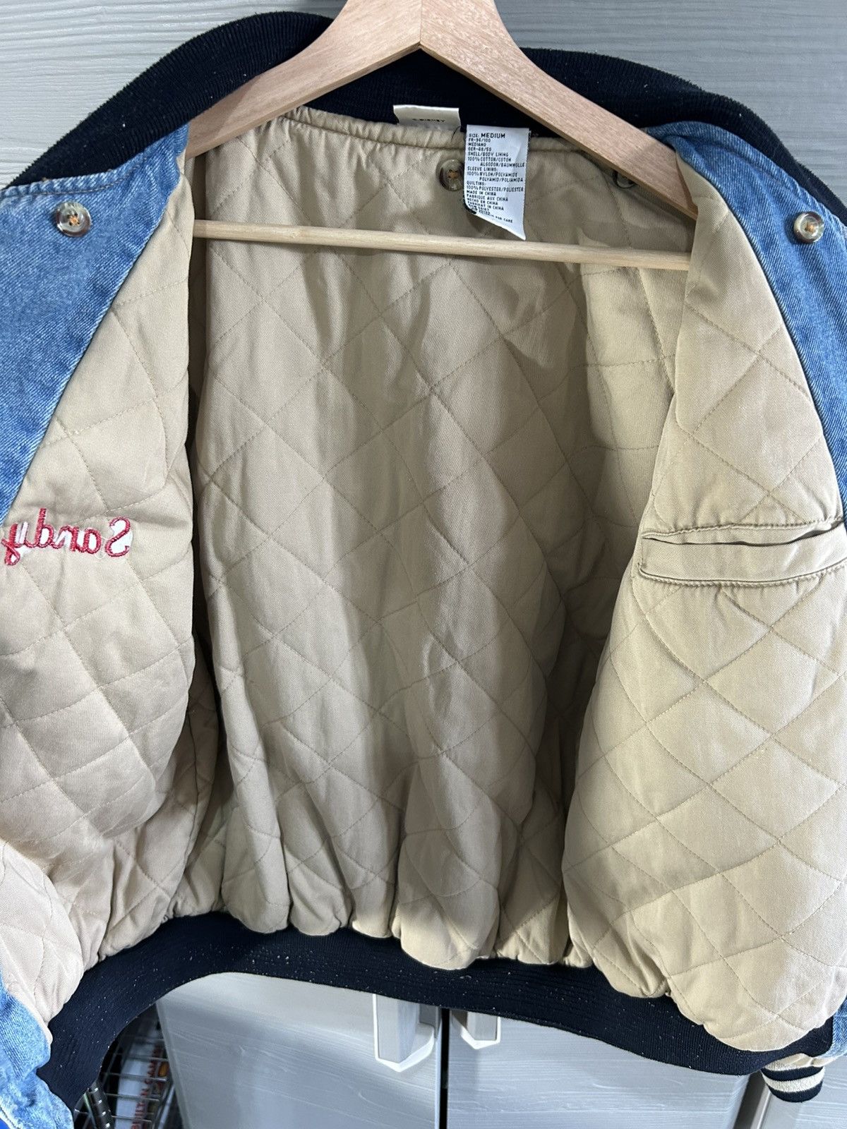 Vintage 90s Disney Mickey Mouse First Class of 1928 Denim Bomber Size US M / EU 48-50 / 2 - 9 Thumbnail