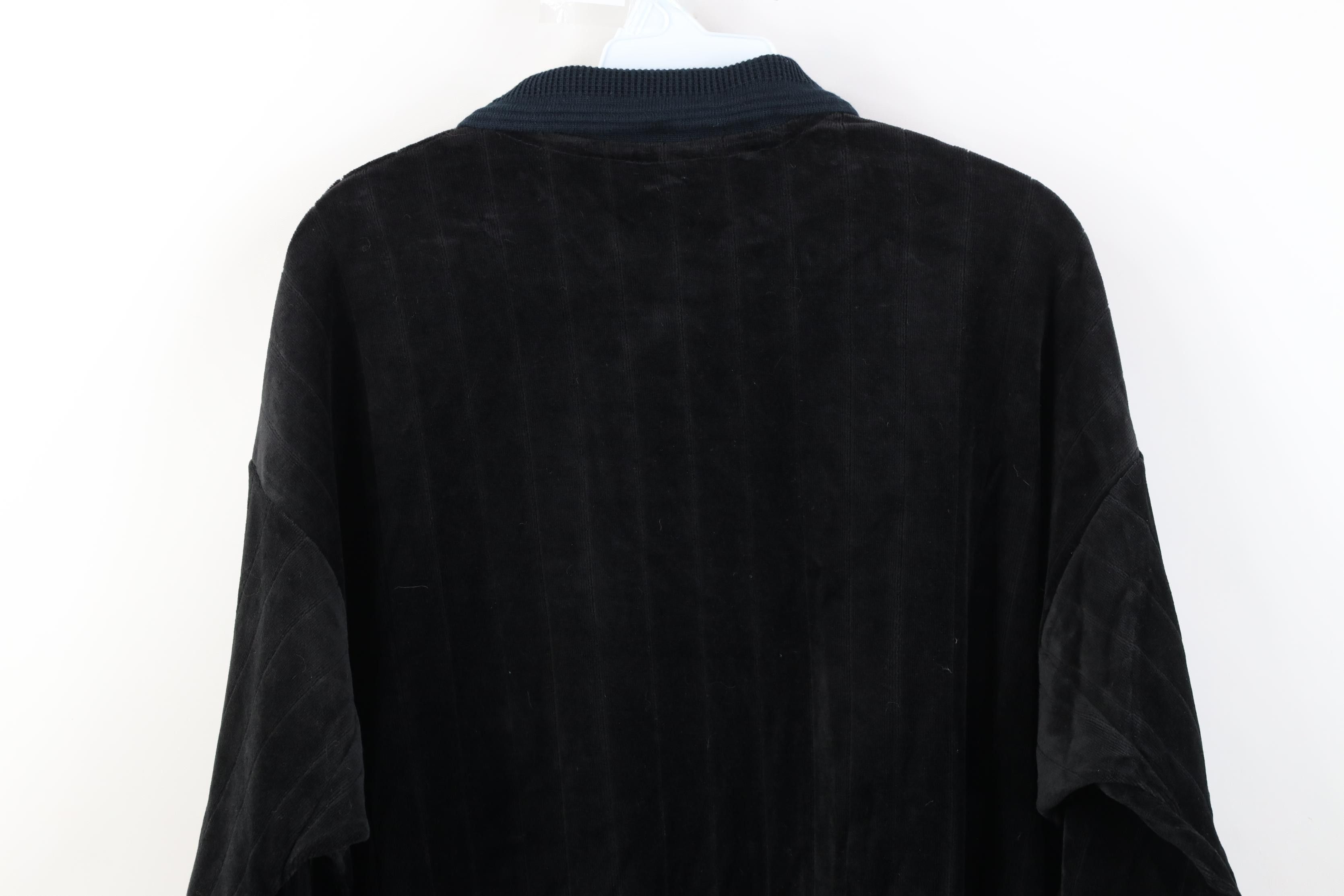 Vintage Vintage 90s Streetwear Velvet Collared Long Sleeve Polo Size US XL / EU 56 / 4 - 11 Thumbnail