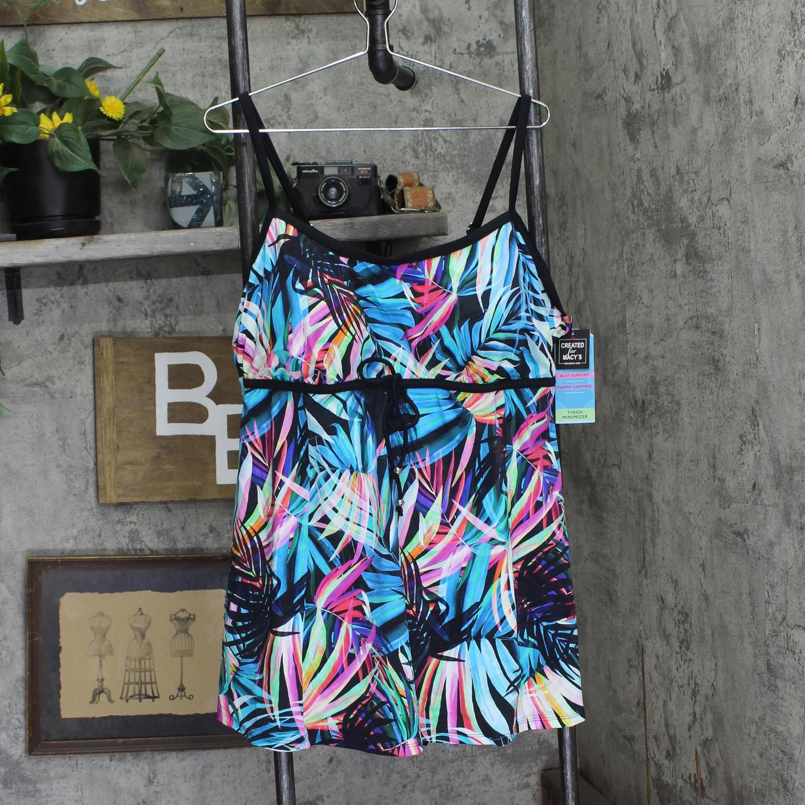 Other Nwt Swim Solutions Empire One Piece Fiesta Fronds Blue 22w Size ONE SIZE - 1 Thumbnail