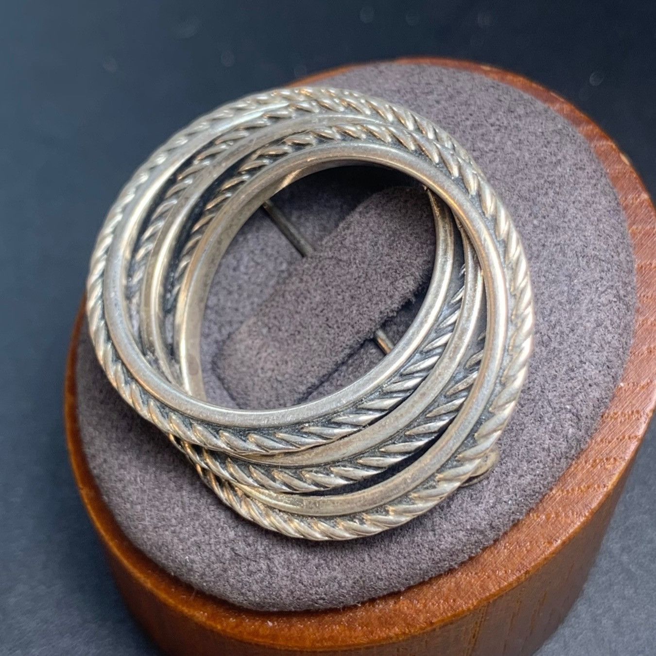 Vintage Vintage JewelArt Sterling Silver 925 Triple Circle Brooch Ro Size ONE SIZE - 3 Thumbnail