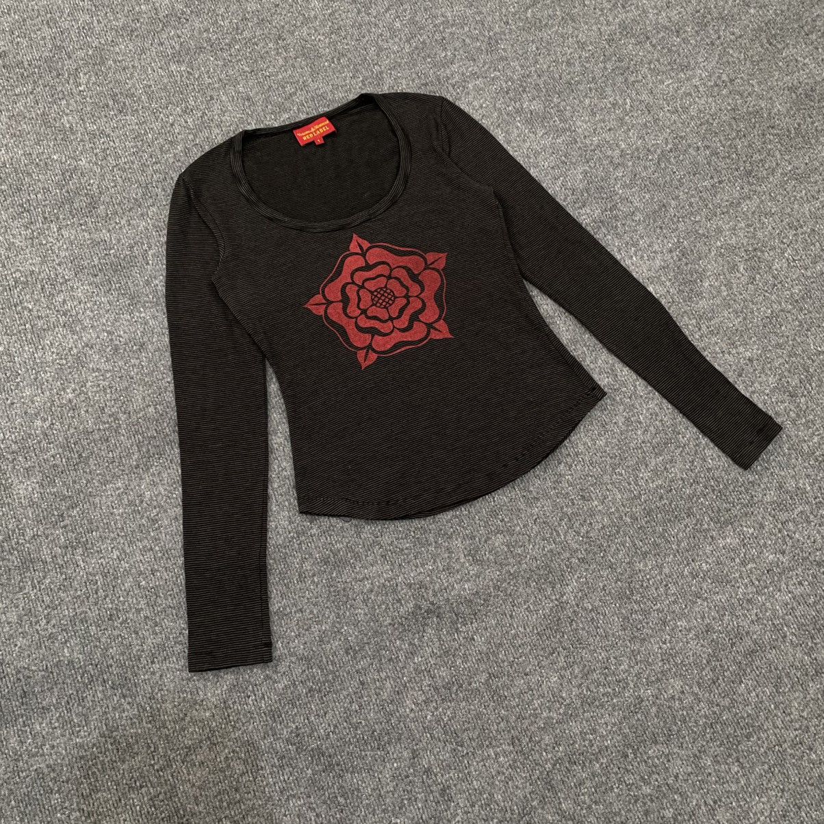 Vivienne Westwood Vivienne Westwood Red Label Black Ribbed Orb Rose Print Y2K Size S / US 4 / IT 40 - 2 Thumbnail