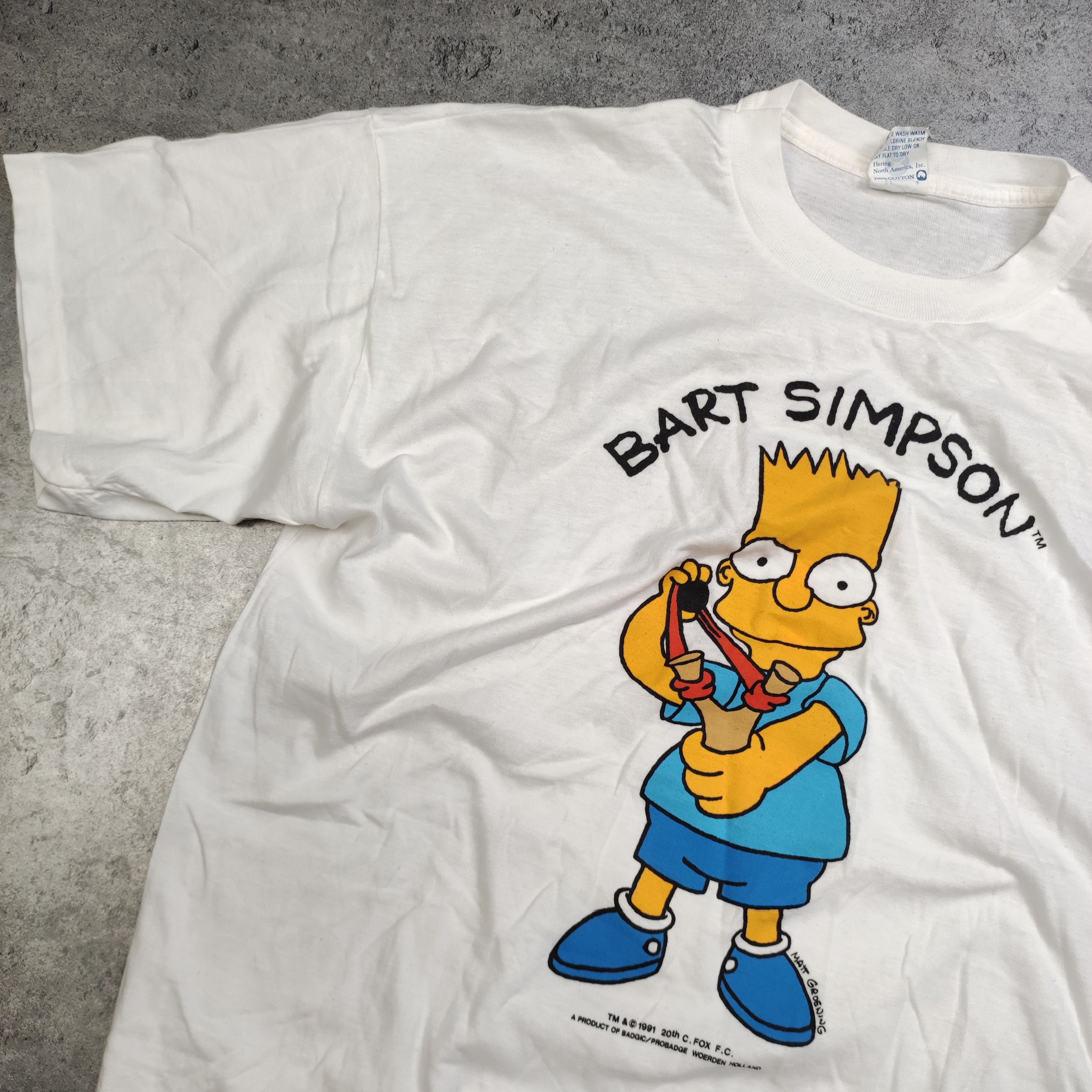 The Simpsons × Vintage RARE OG The Simpsons 1991 Bart Simpson White Promo Tee Size US XL / EU 56 / 4 - 4 Thumbnail