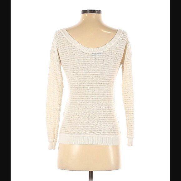 Sandro Sandro Sweater S Thin Knit Scoop Neck Sequins Stripe Size S / US 4 / IT 40 - 2 Thumbnail