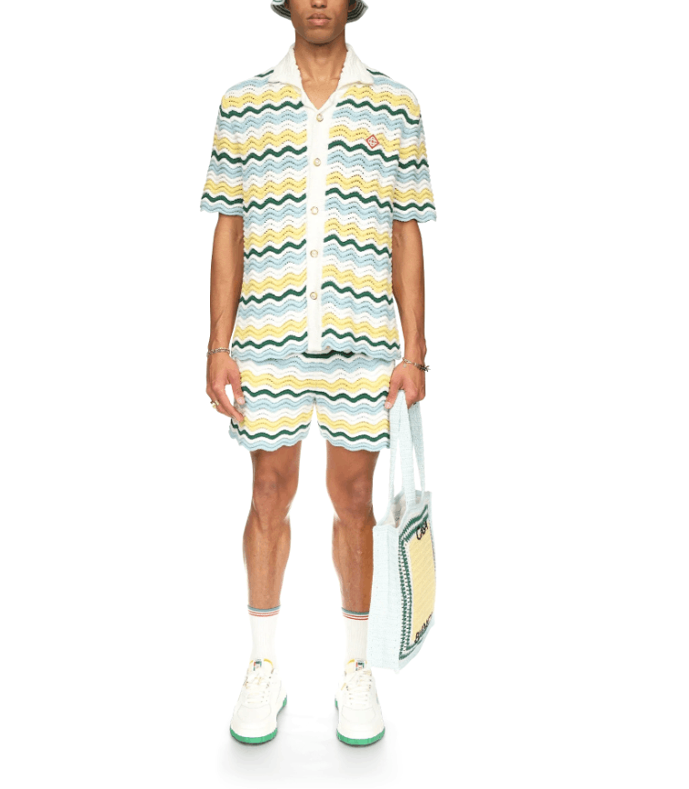 Casablanca o1mle0326 Boucle Wave Shorts in Multicolor Size US 28 / EU 44 - 2 Thumbnail