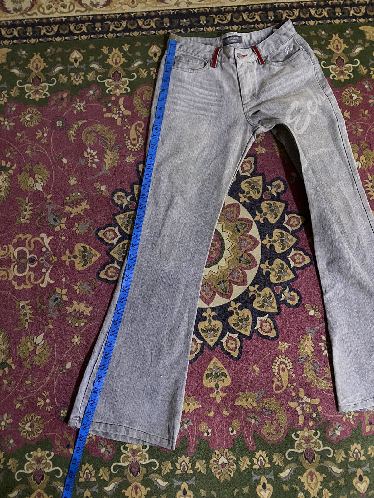 Hysteric Glamour Japanese Brand JOUER AUX ECHECS Super Flare Jeans Size 26" / US 2 / IT 38 - 13 Thumbnail