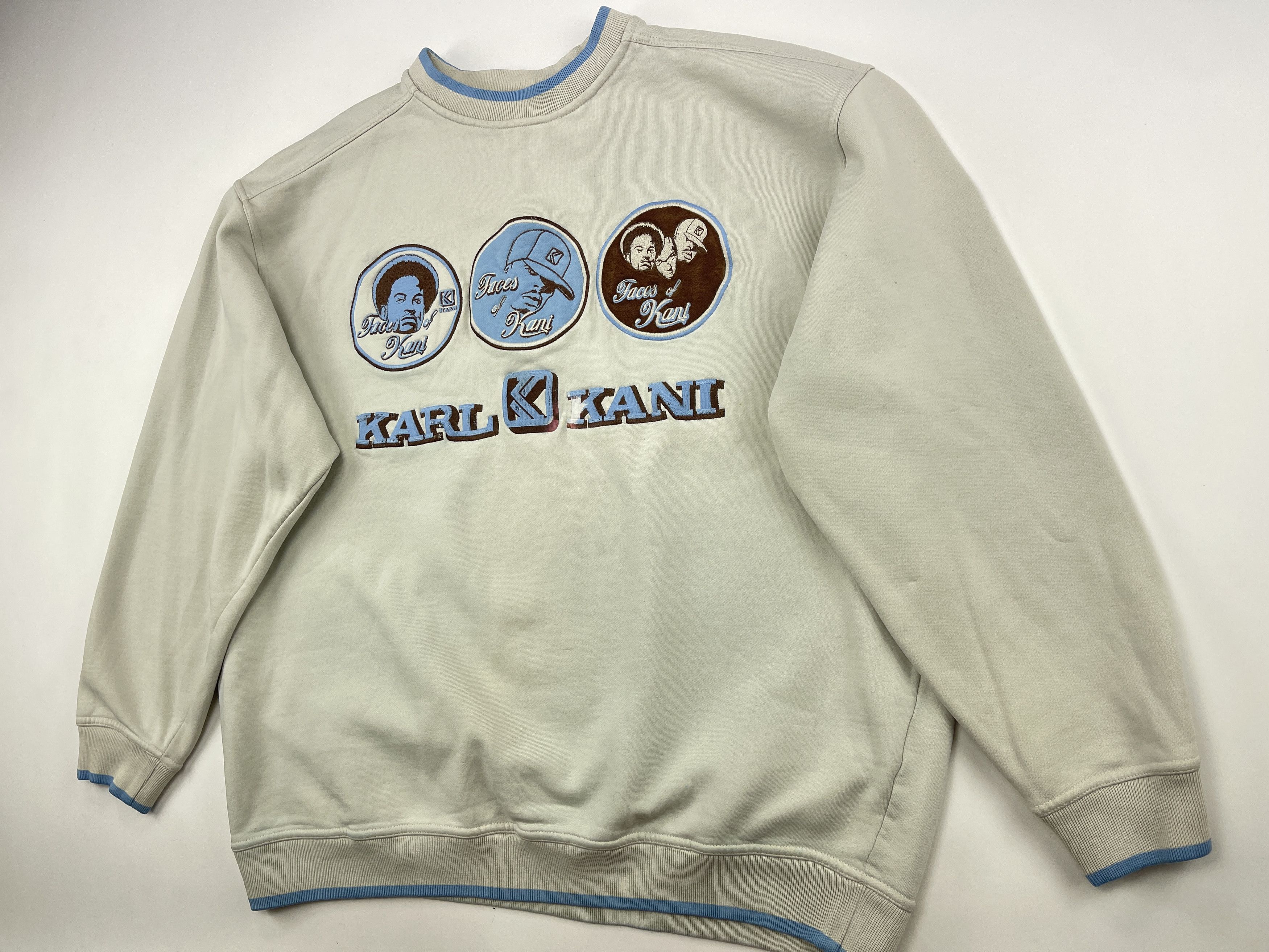 Karl Kani KARL KANI sweatshirt, beige, vintage Kani Faces, 90s size XL Size US XL / EU 56 / 4 - 3 Thumbnail