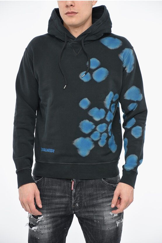 image of Dsquared2 Goth T&d Cool Hoodie Sweatshirt With Graphic Print in Grey, Men's (Size Small)