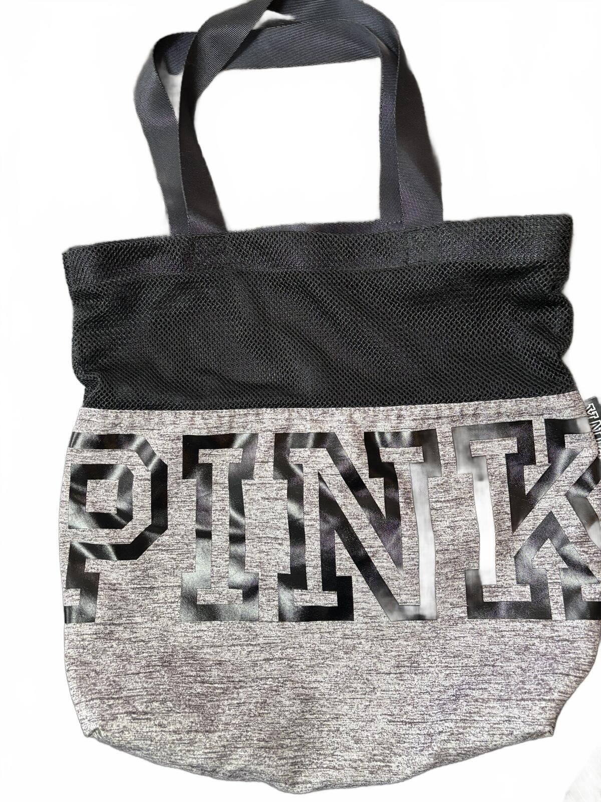 Pink PINK by Victoria's Secret Black and Gray Tote Bag Size ONE SIZE - 1 Thumbnail