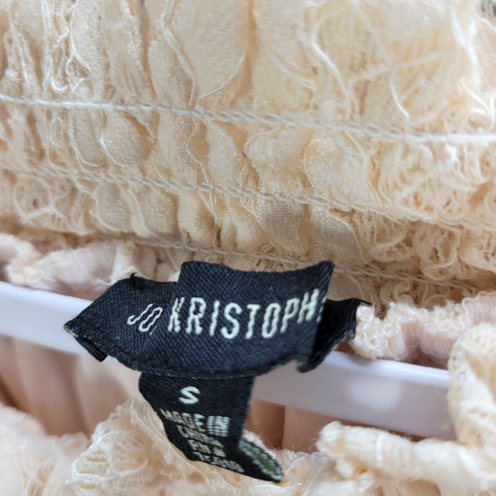 Vintage Jodi Kristopher Blouse Tunic Lace Peach Boat Neck 3/4 Sleeve Tie S NWT Womens Size S / US 4 / IT 40 - 7 Thumbnail