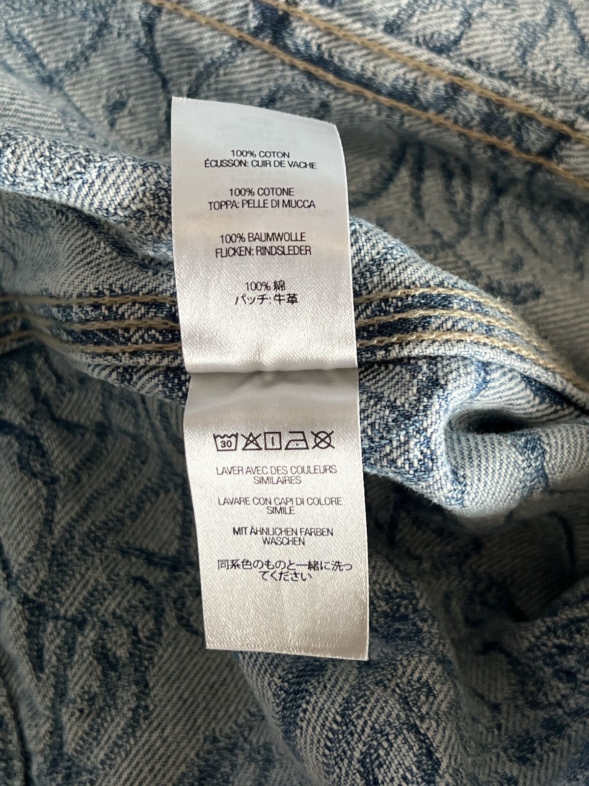 Supreme SUPREME 22AW Script Jacquard Denim Trucker Jacket XL Size US XL / EU 56 / 4 - 8 Thumbnail
